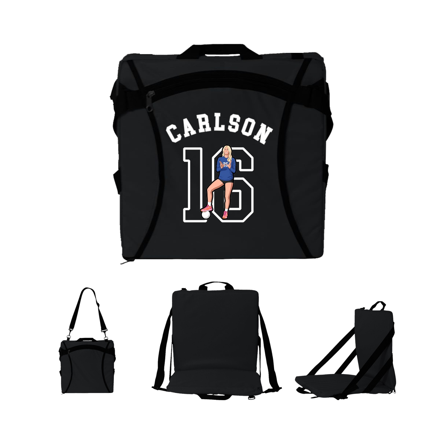 Folding Stadium Seat — Shirsey Arch in Black