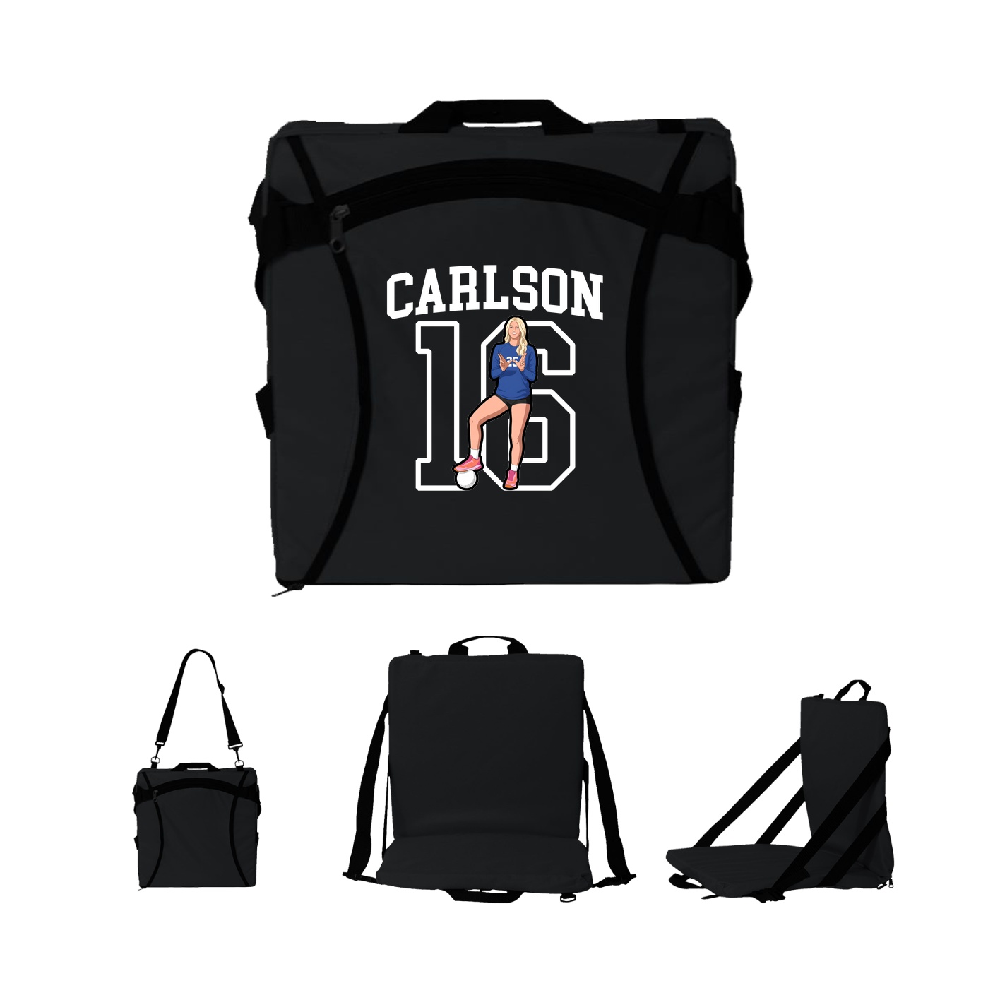 Folding Stadium Seat — Shirsey in Black