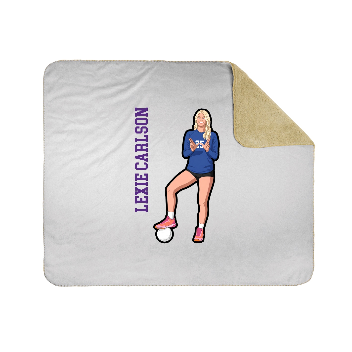 Throw Blanket — Name Vertical in White