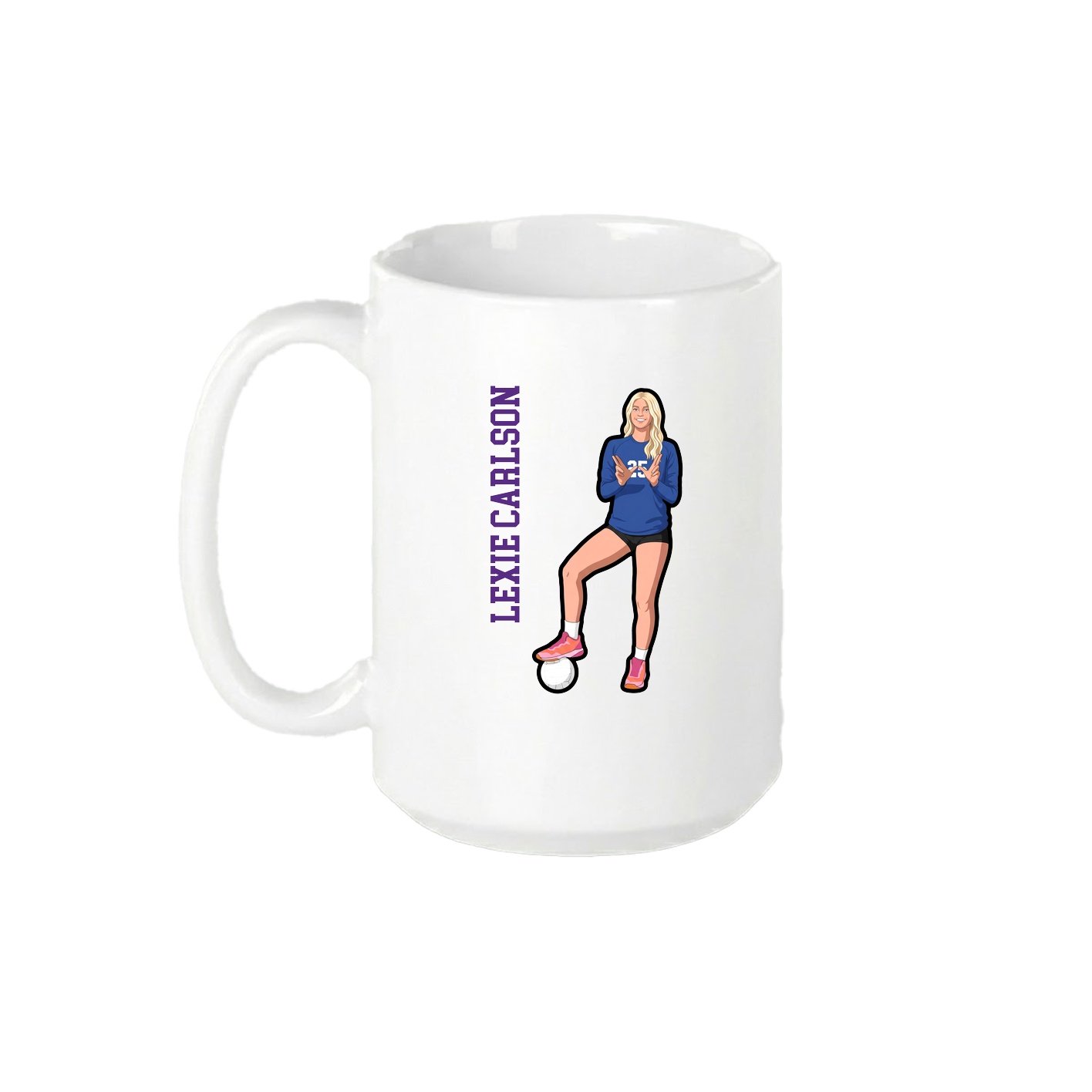 15oz Coffee Mug — Name Vertical in White