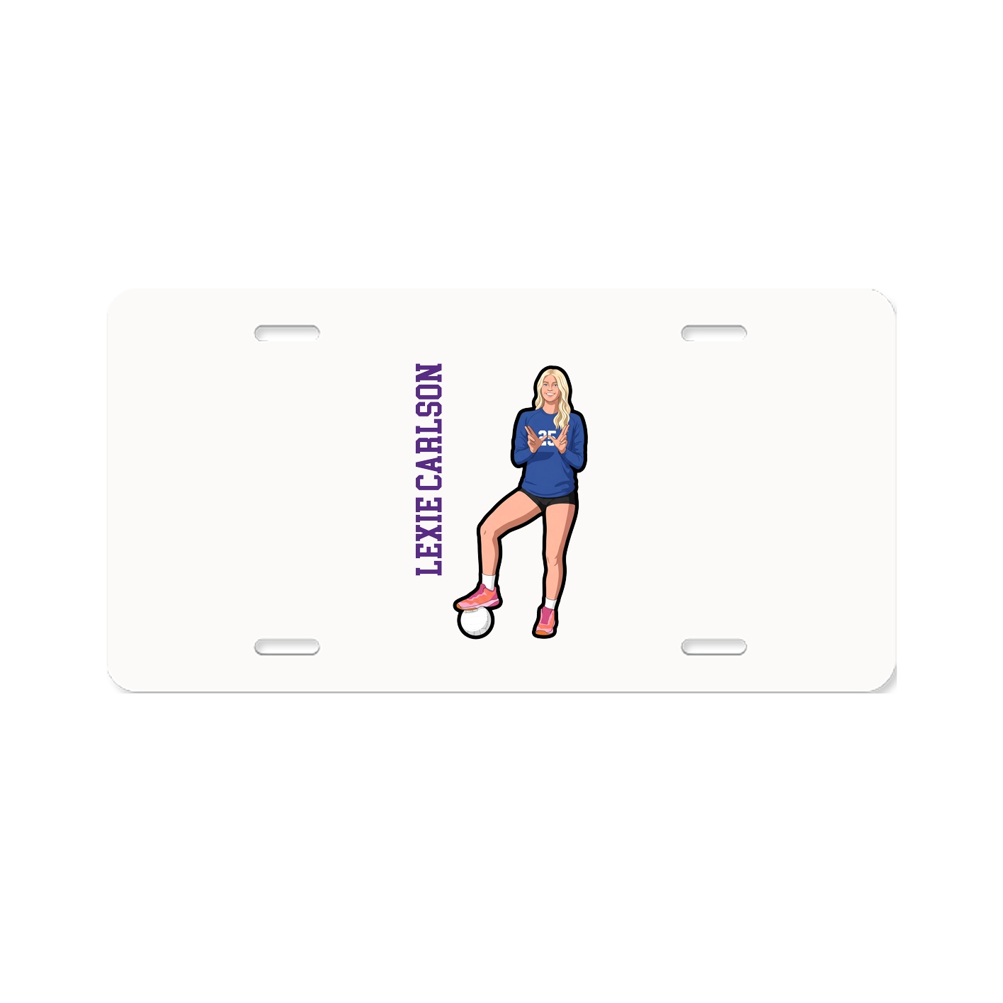 License Plate — Name Vertical in Classic