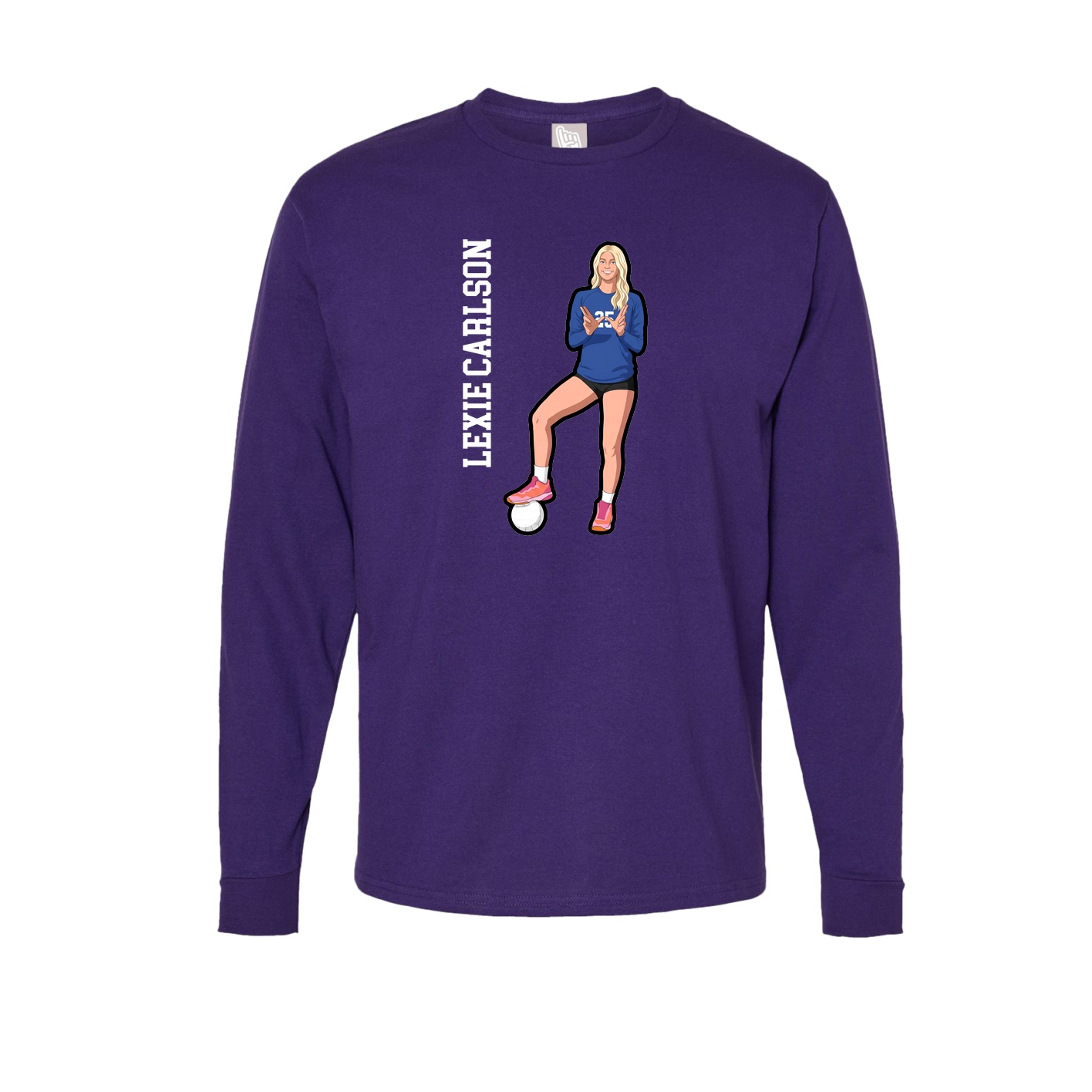 Long Sleeve Tee — Name Vertical in Purple