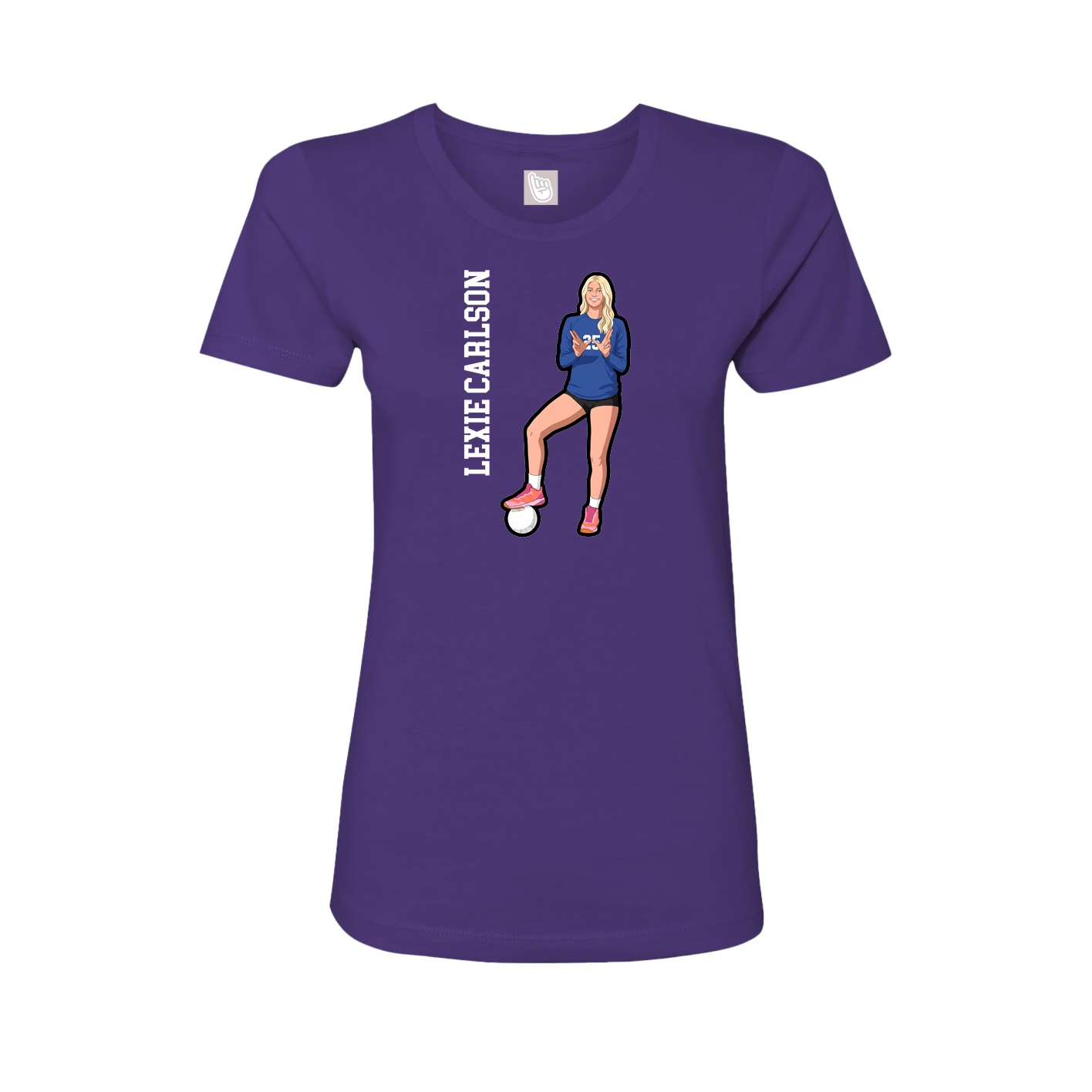 Womens Tee — Name Vertical in Purple