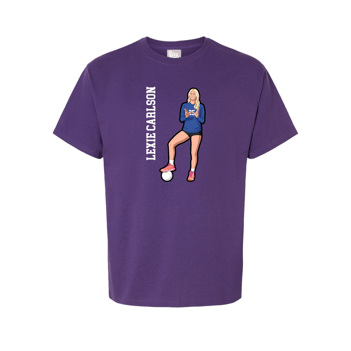 Youth Tee — Name Vertical in Purple