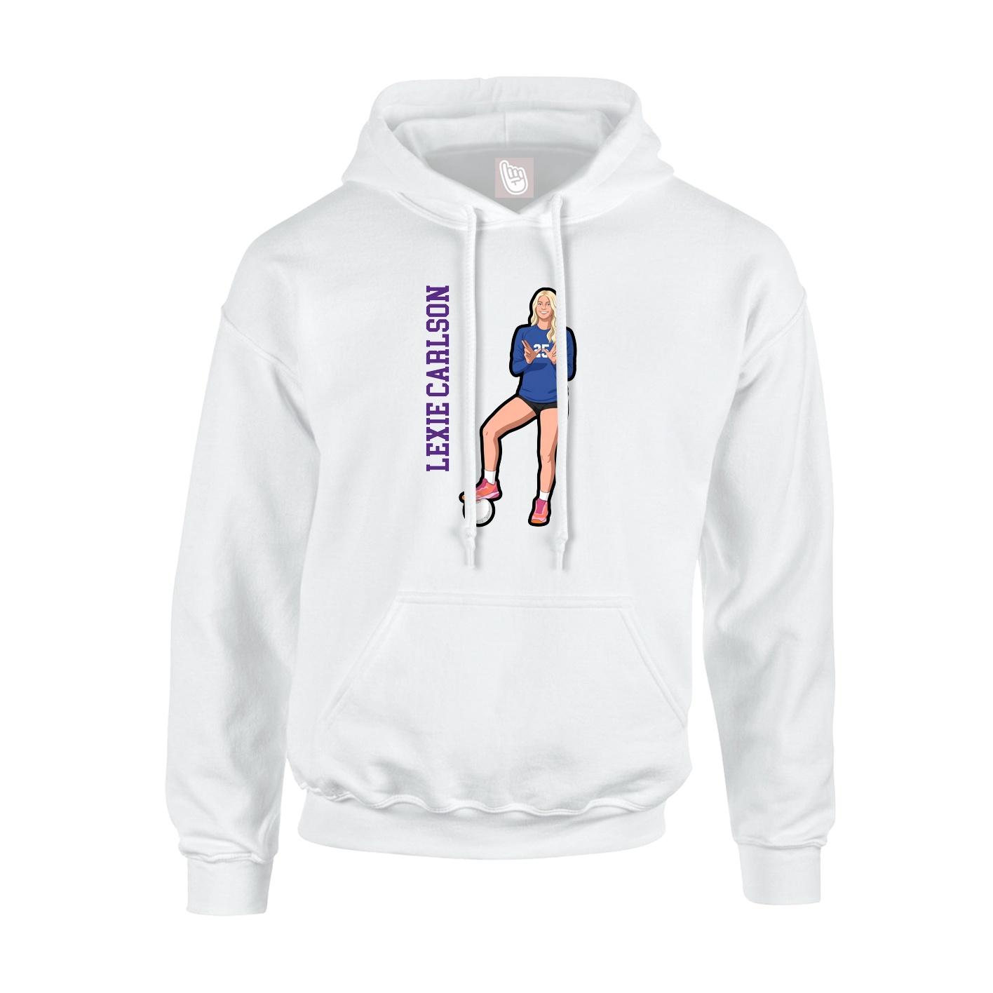 Youth Hoodie — Name Vertical in White