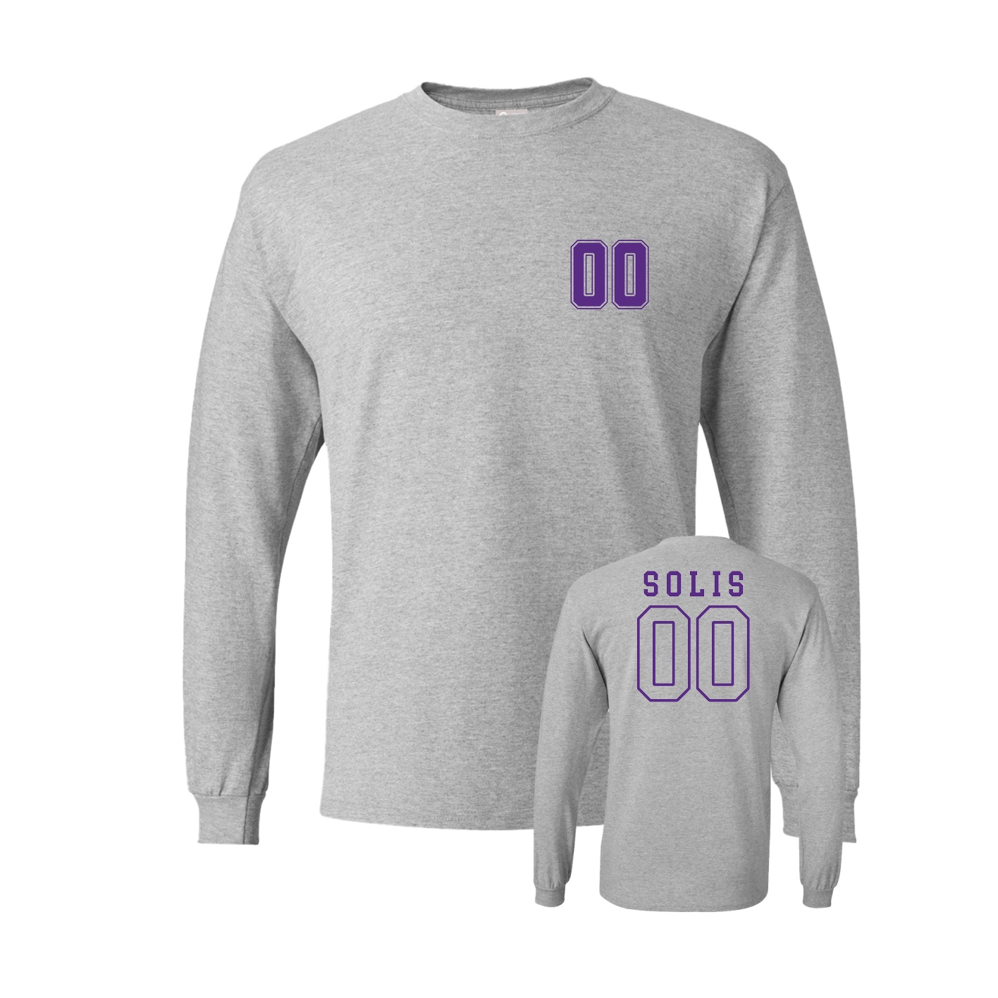 Long Sleeve Tee — Chest Back in Grey