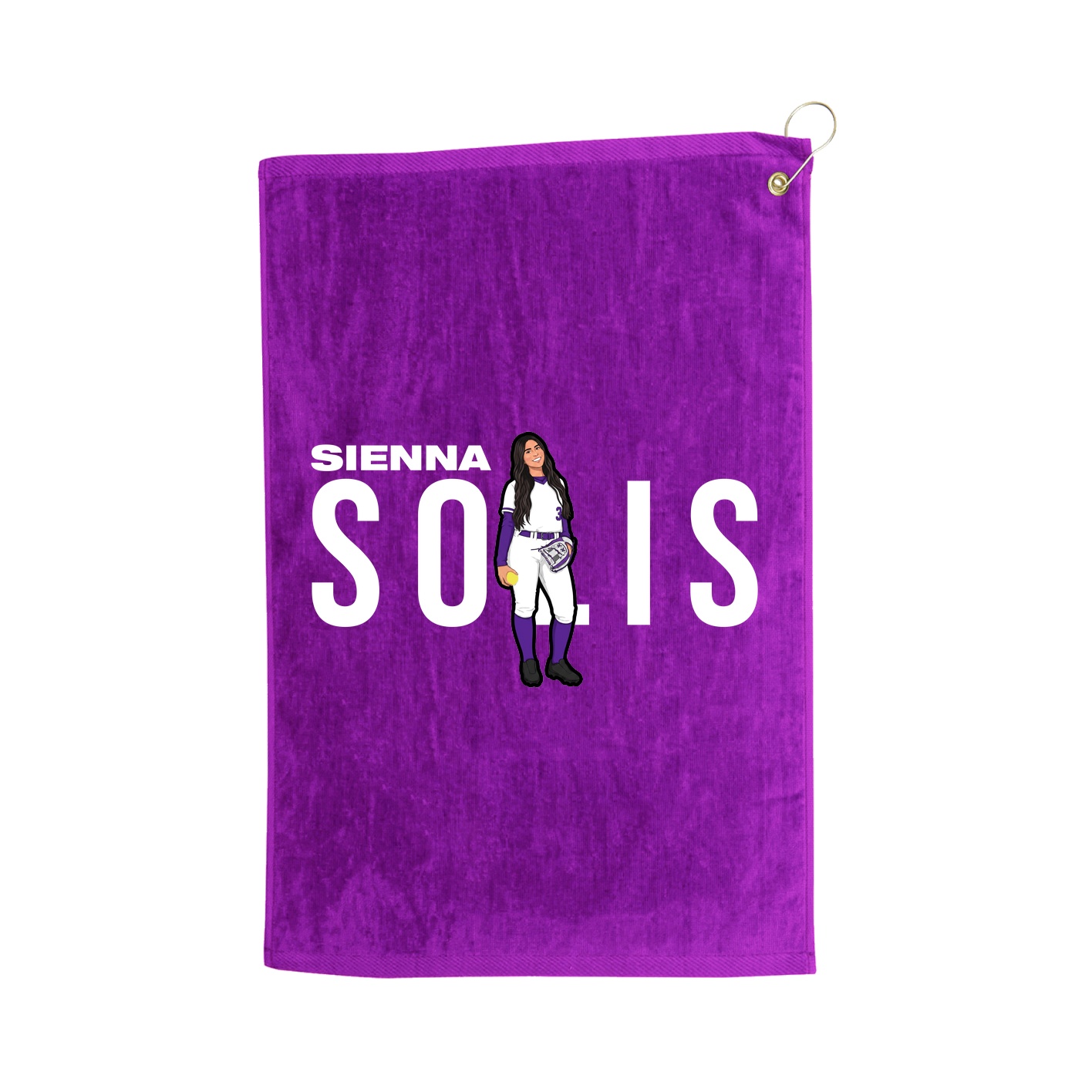 Golf Towel — Player Name in Purple