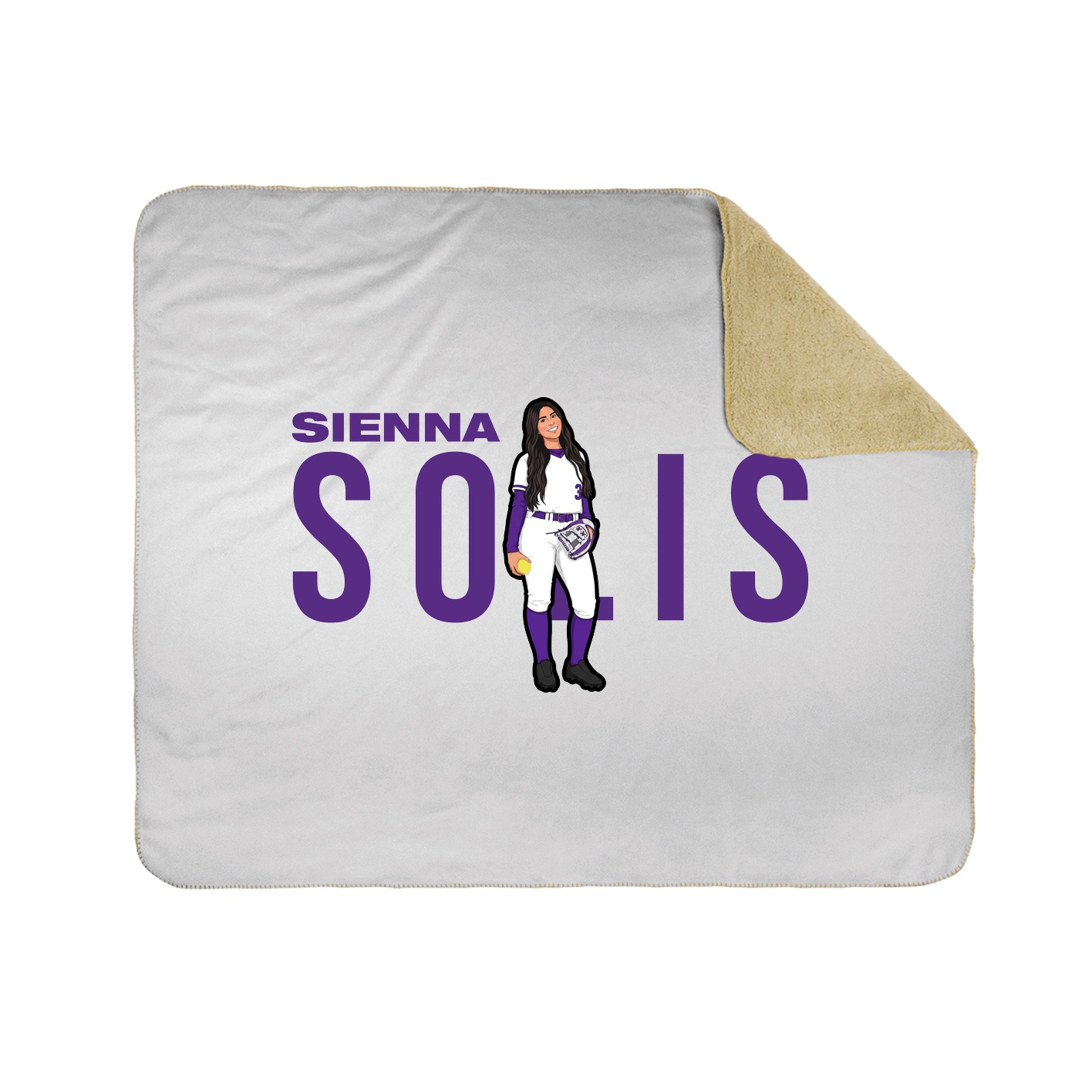Throw Blanket — Player Name in White