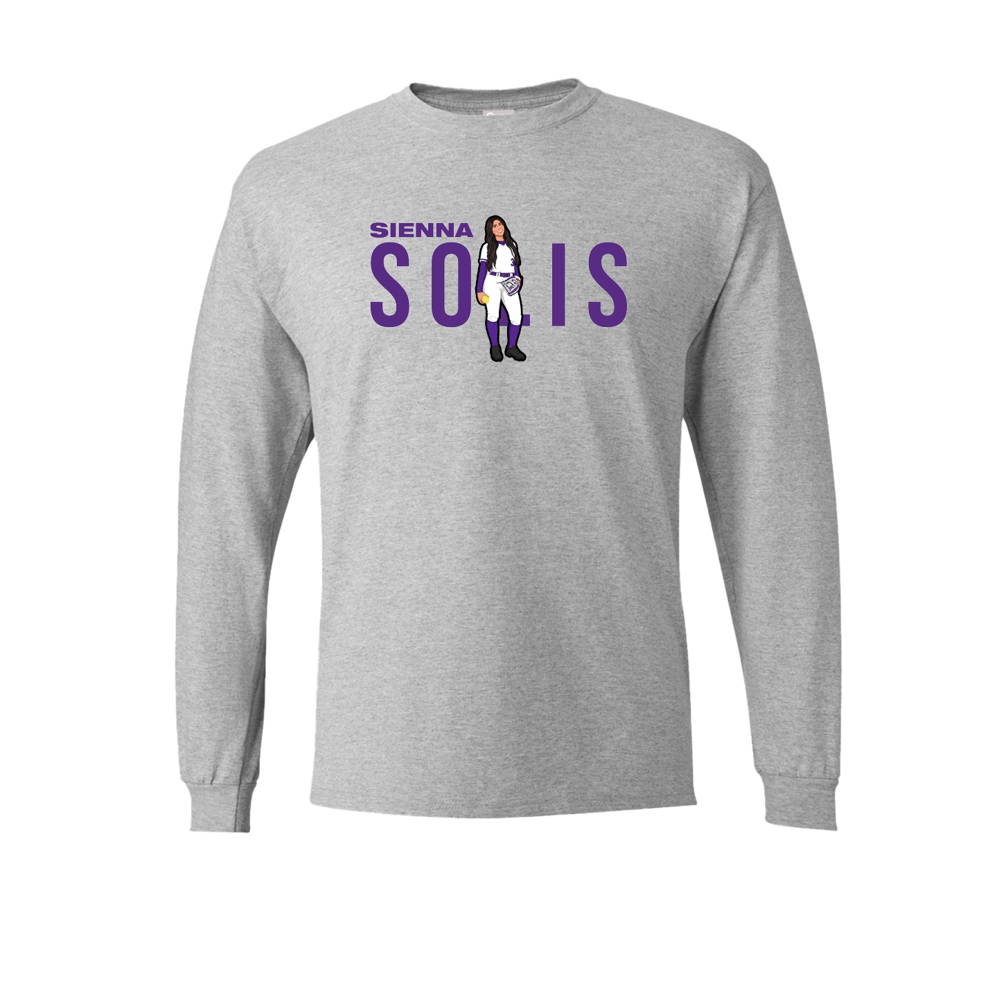 Long Sleeve Tee — Player Name in Grey
