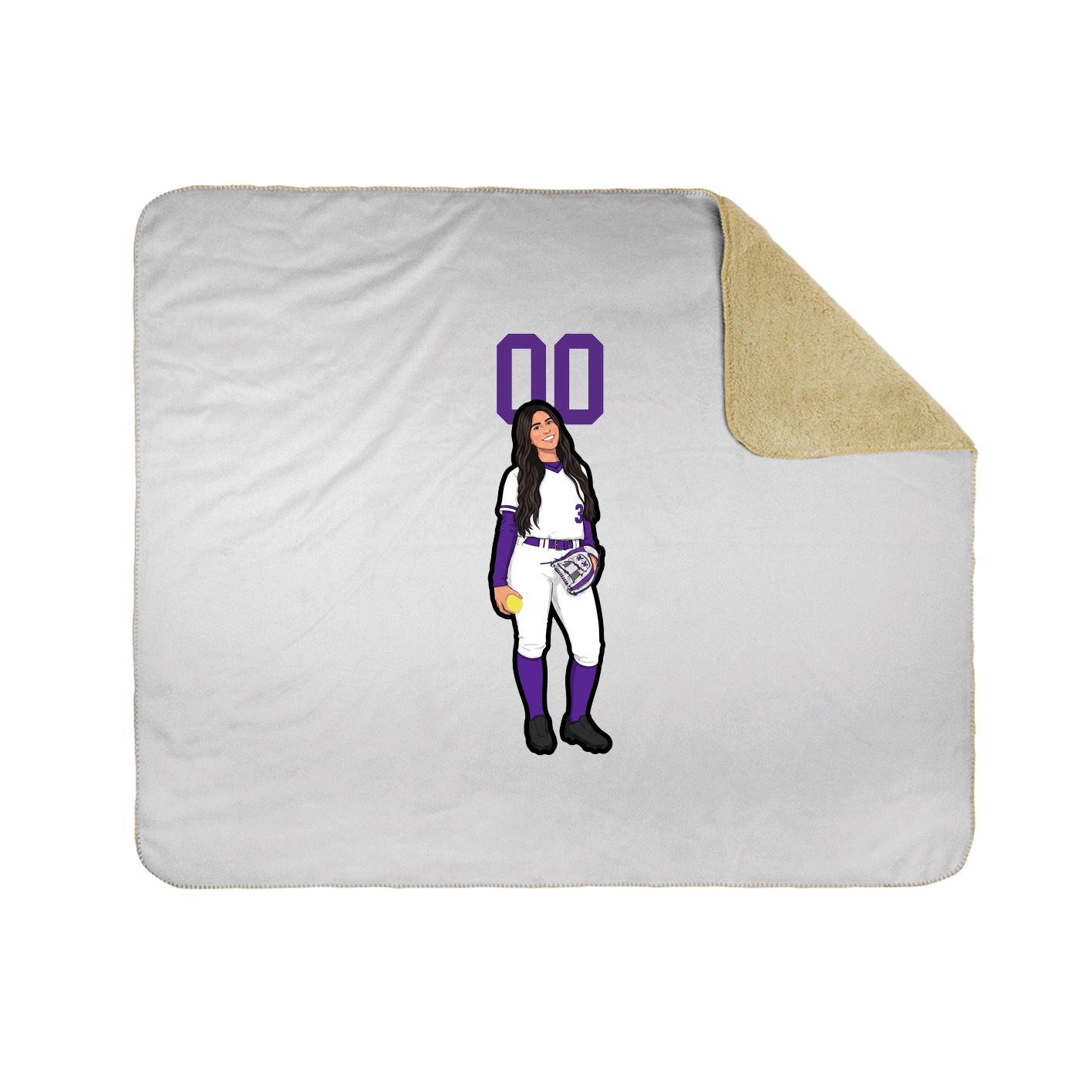 Throw Blanket — Number Top in White