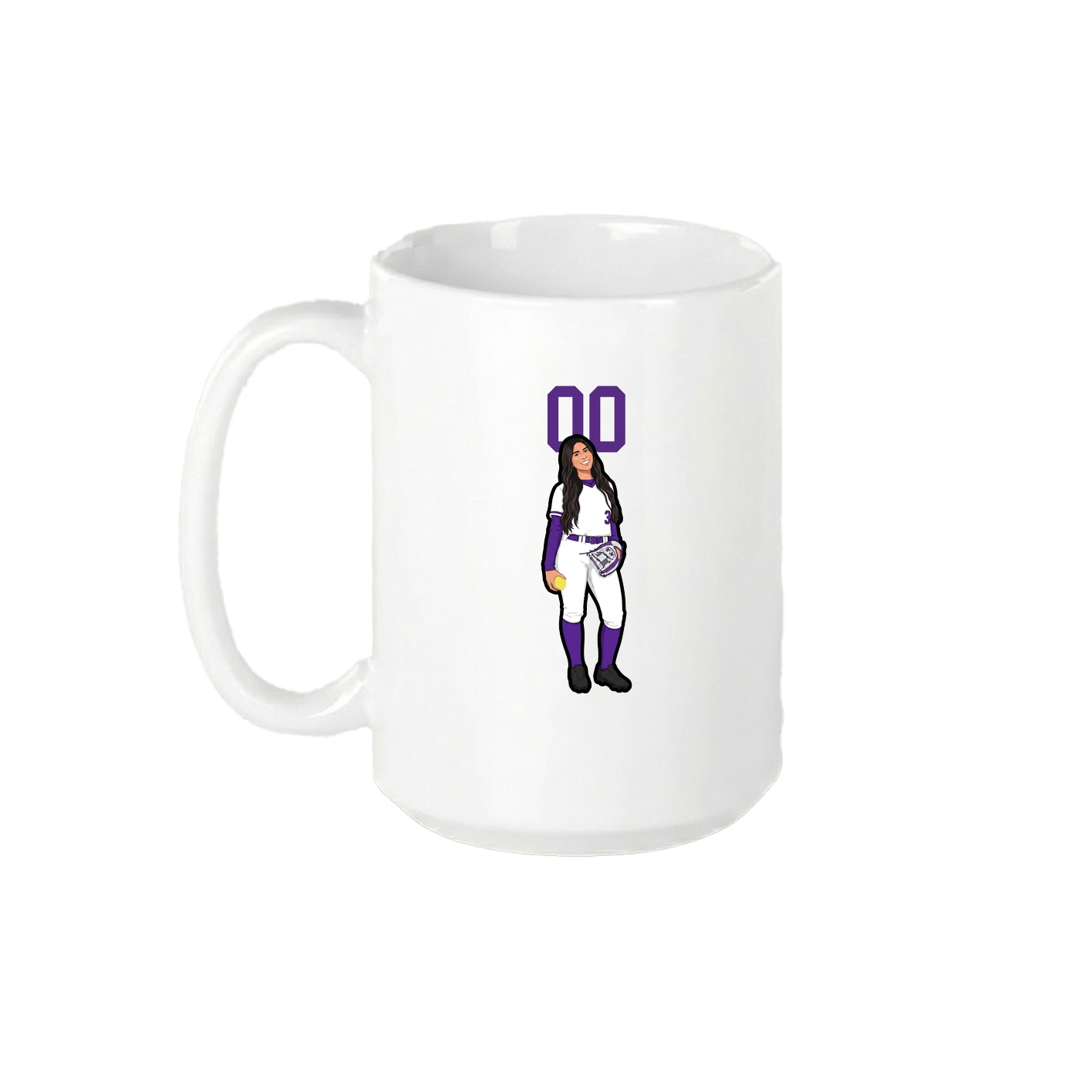 15oz Coffee Mug — Number Top in White
