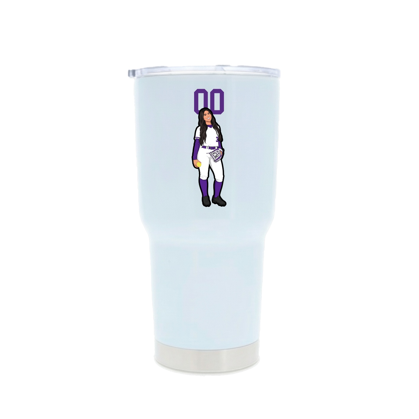 30oz Stainless Steel Tumbler — Number Top in White