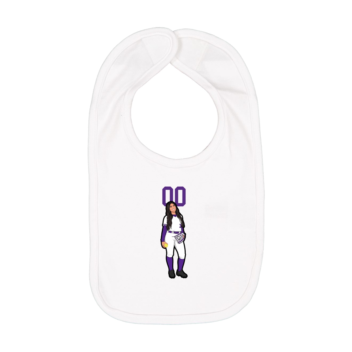 Infant Bib — Number Top in White