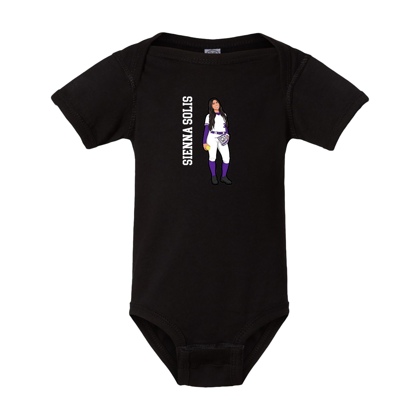 Baby Onesie — Name Vertical in Black