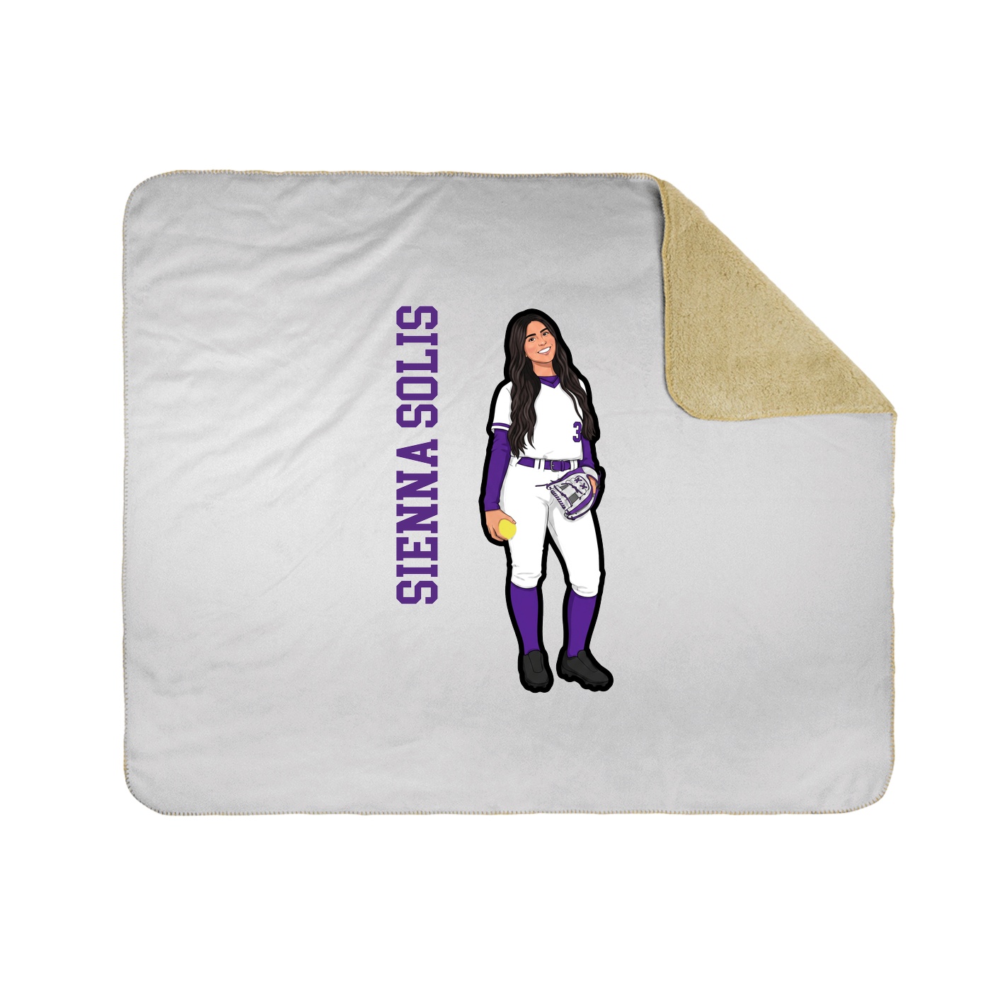 Throw Blanket — Name Vertical in White