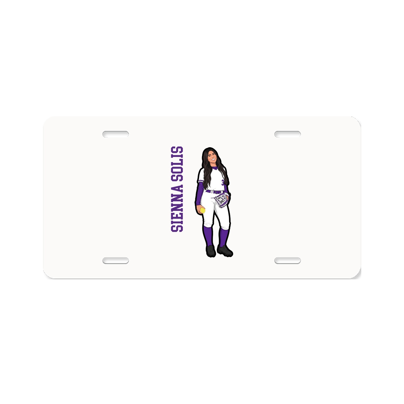 License Plate — Name Vertical in Classic