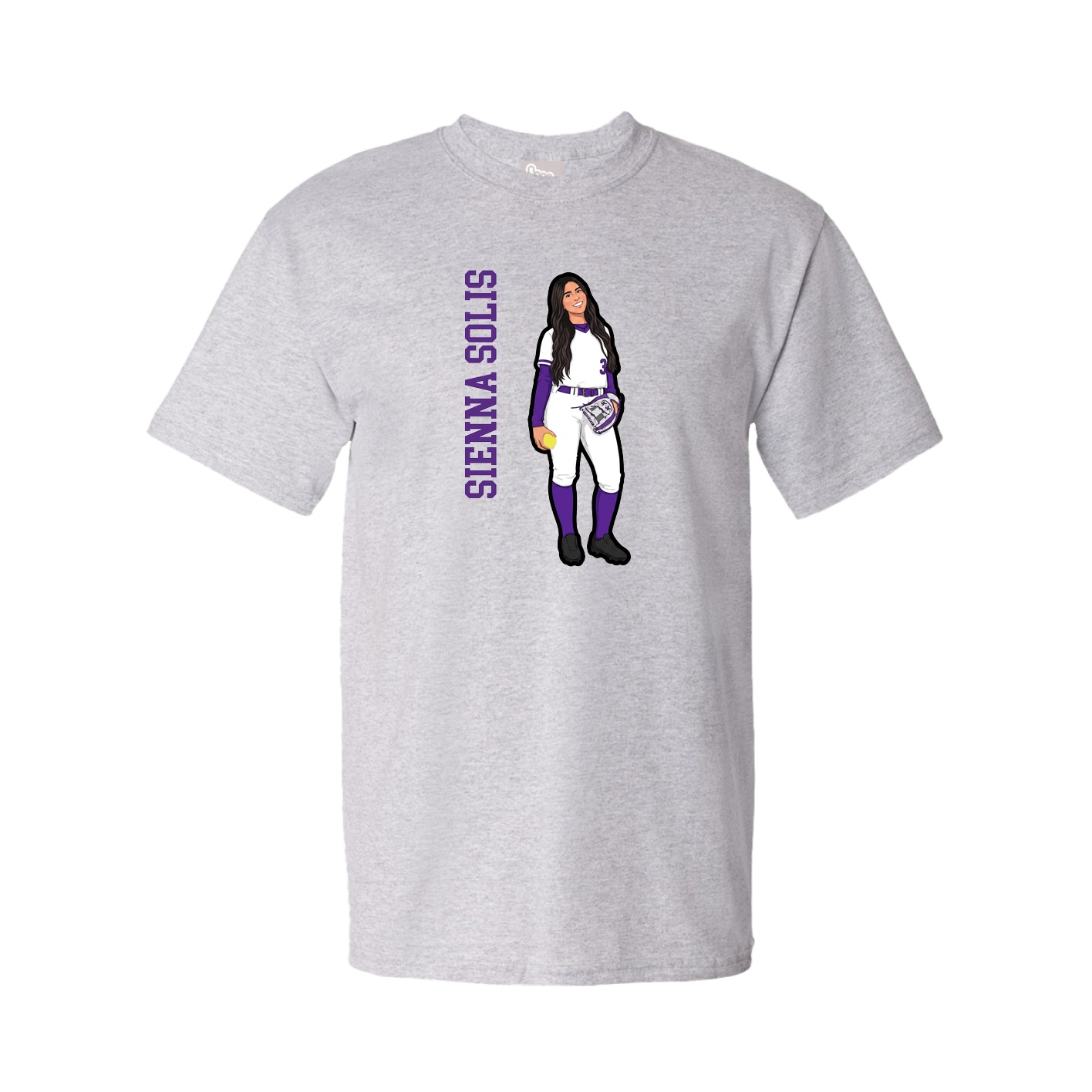 Youth Tee — Name Vertical in Grey