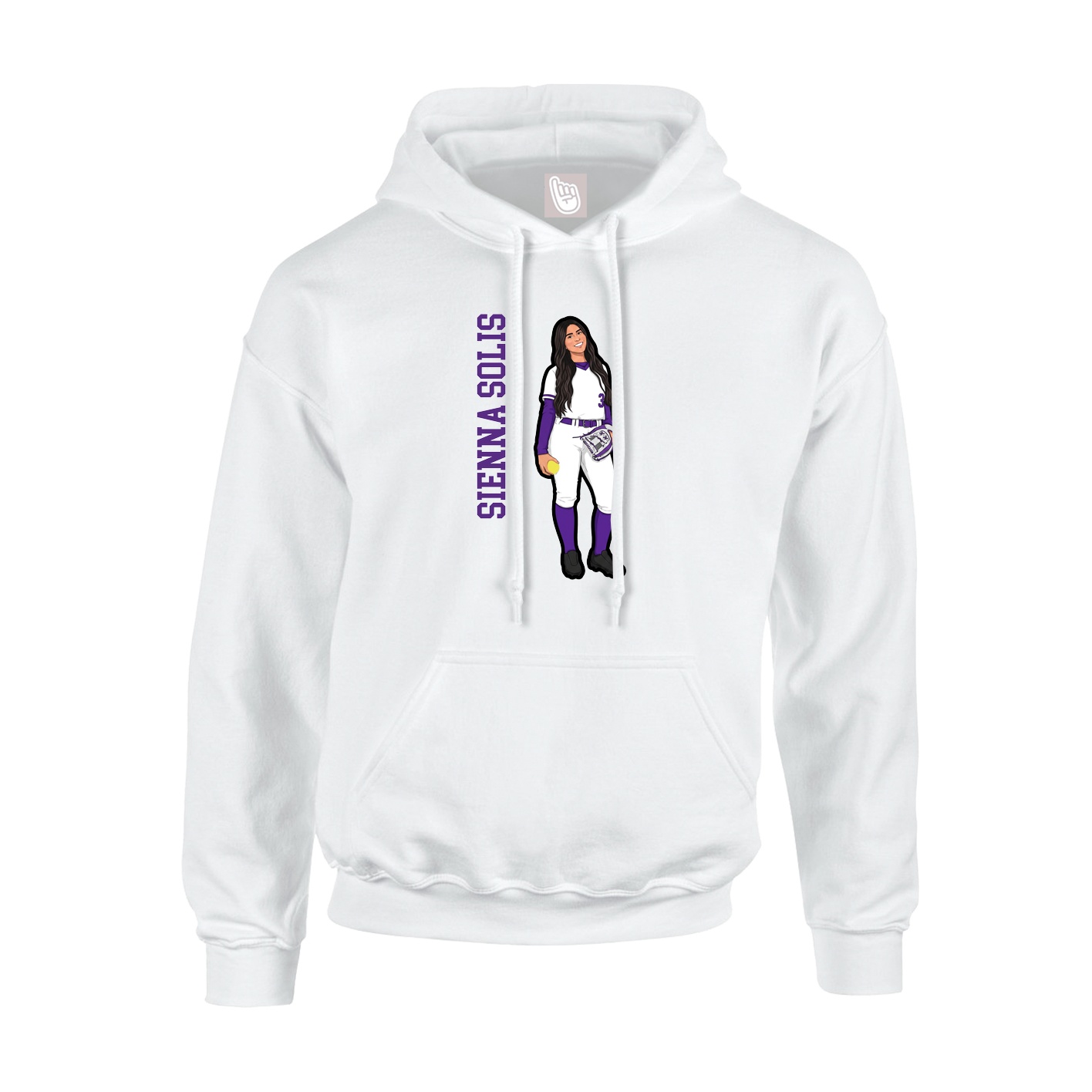 Youth Hoodie — Name Vertical in White