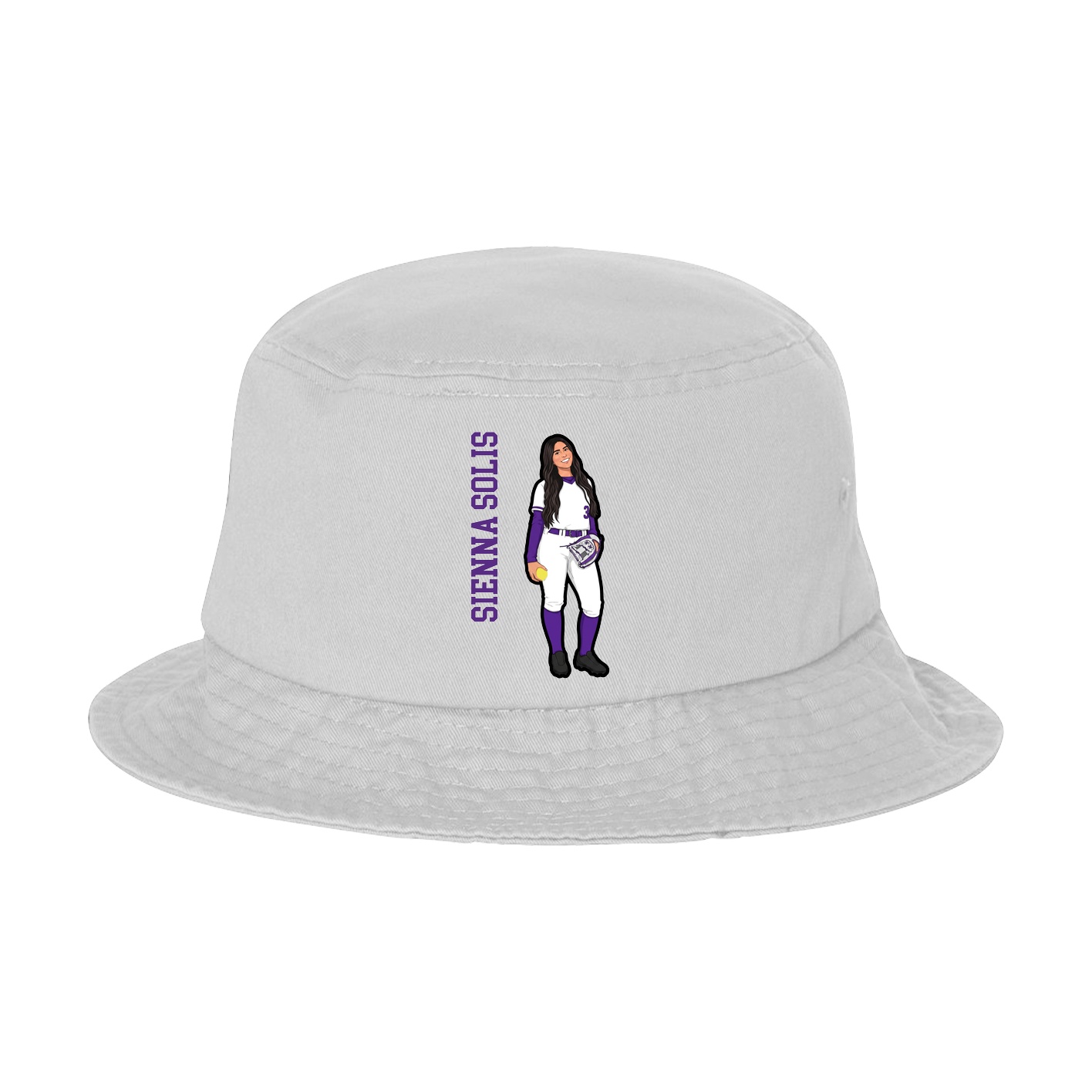 Bucket Cap — Name Vertical in White