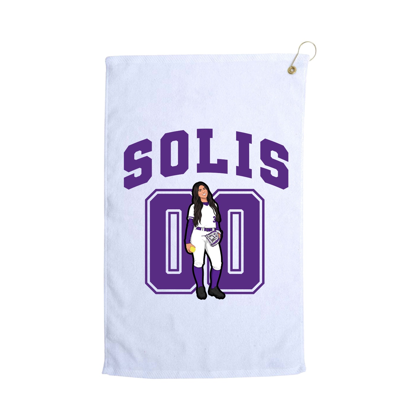 Golf Towel — Number in White