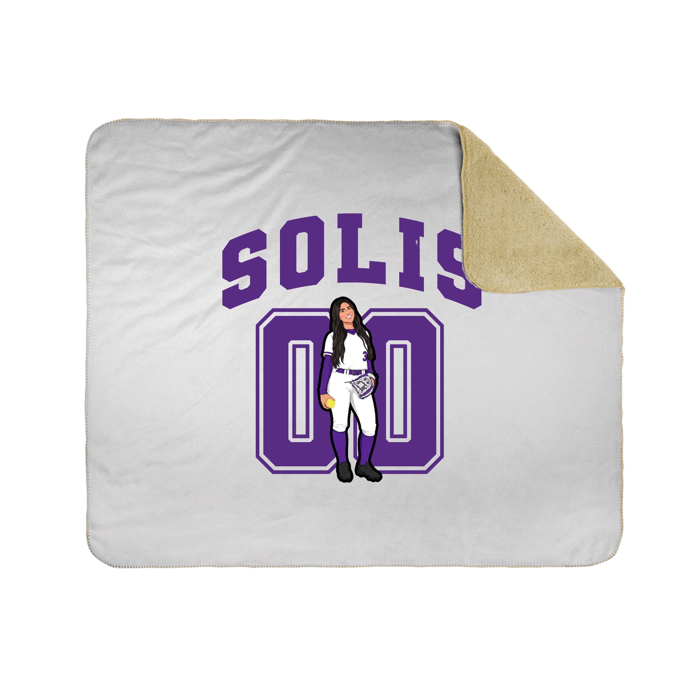 Throw Blanket — Number in White