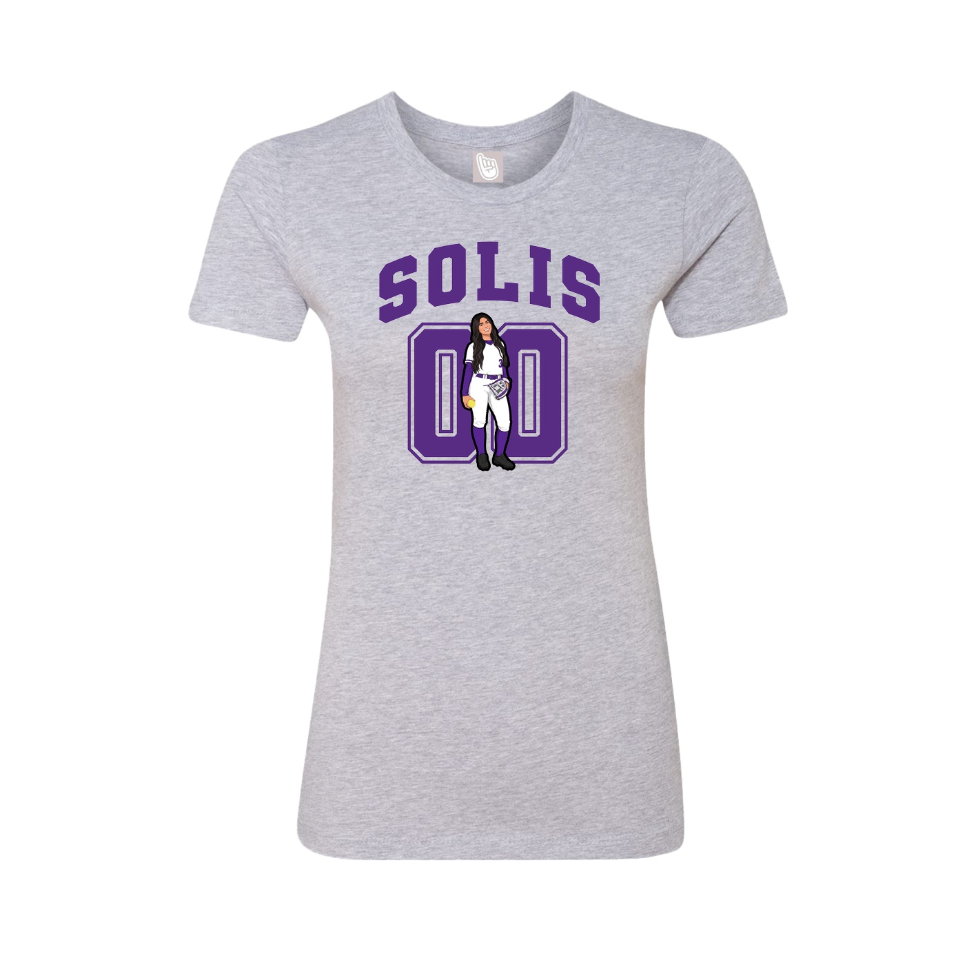 Fitted Women's Tee — Number in Grey