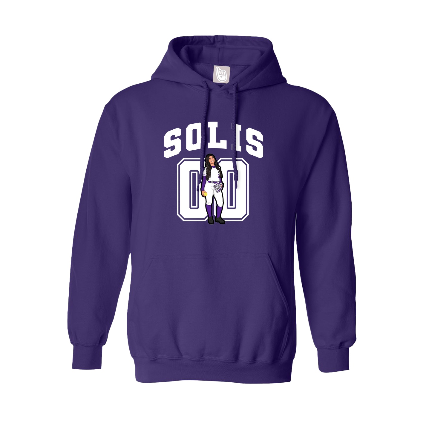 Youth Hoodie — Number in Purple