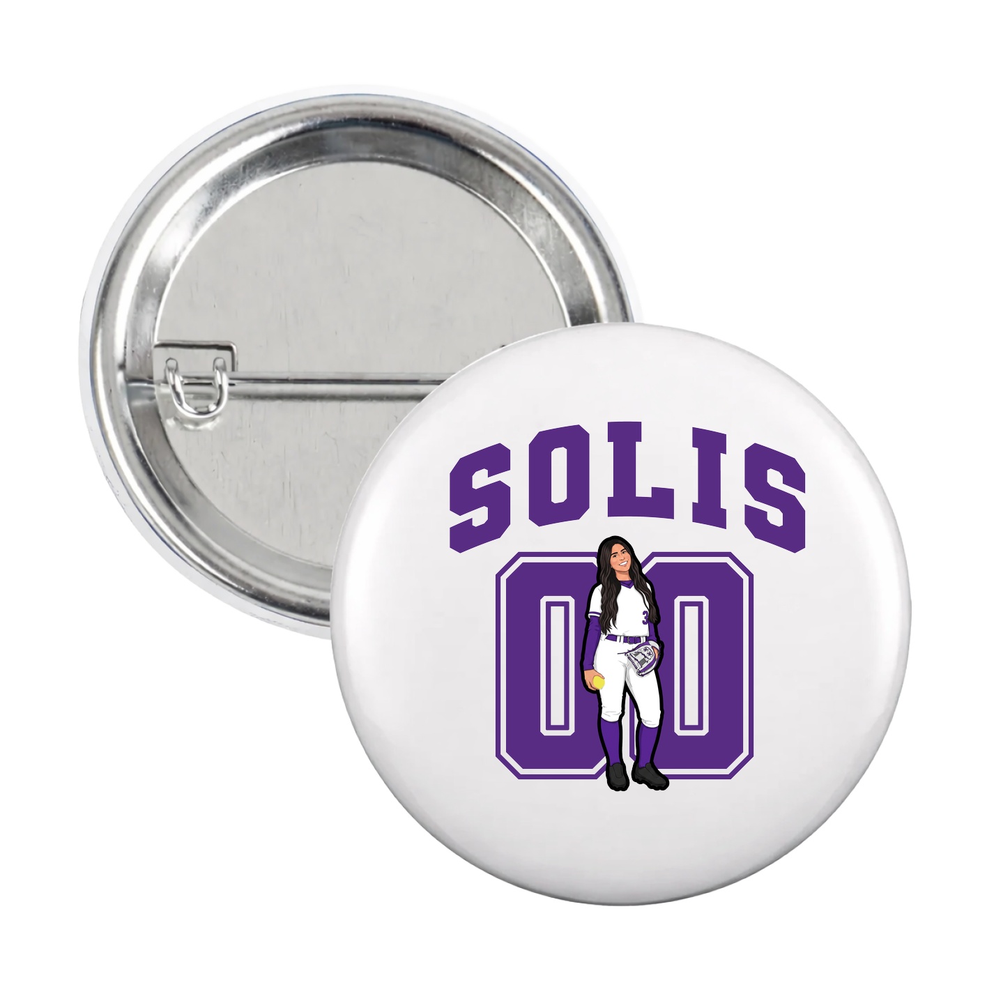 Game Day Button — Number in White