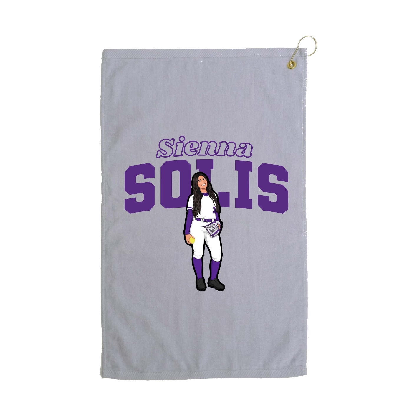 Golf Towel — Name Arch in Grey