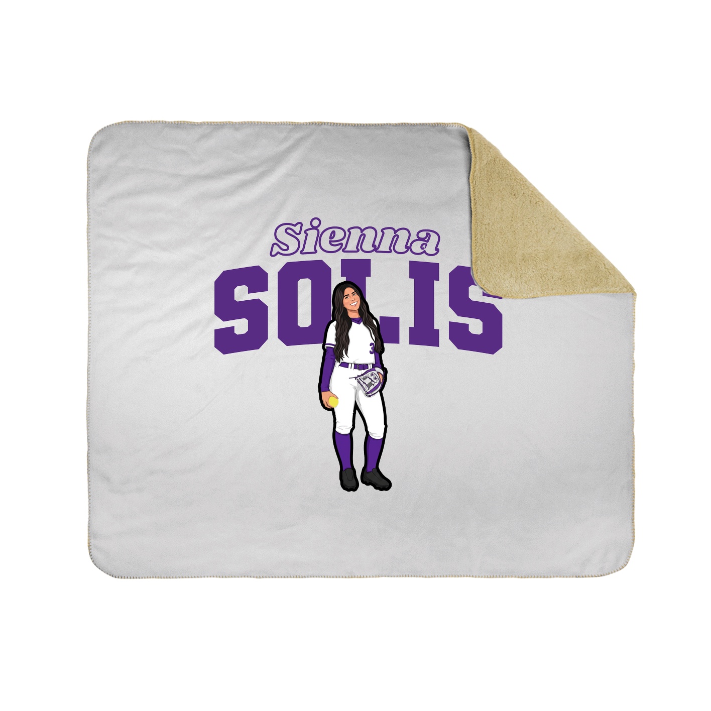 Throw Blanket — Name Arch in White