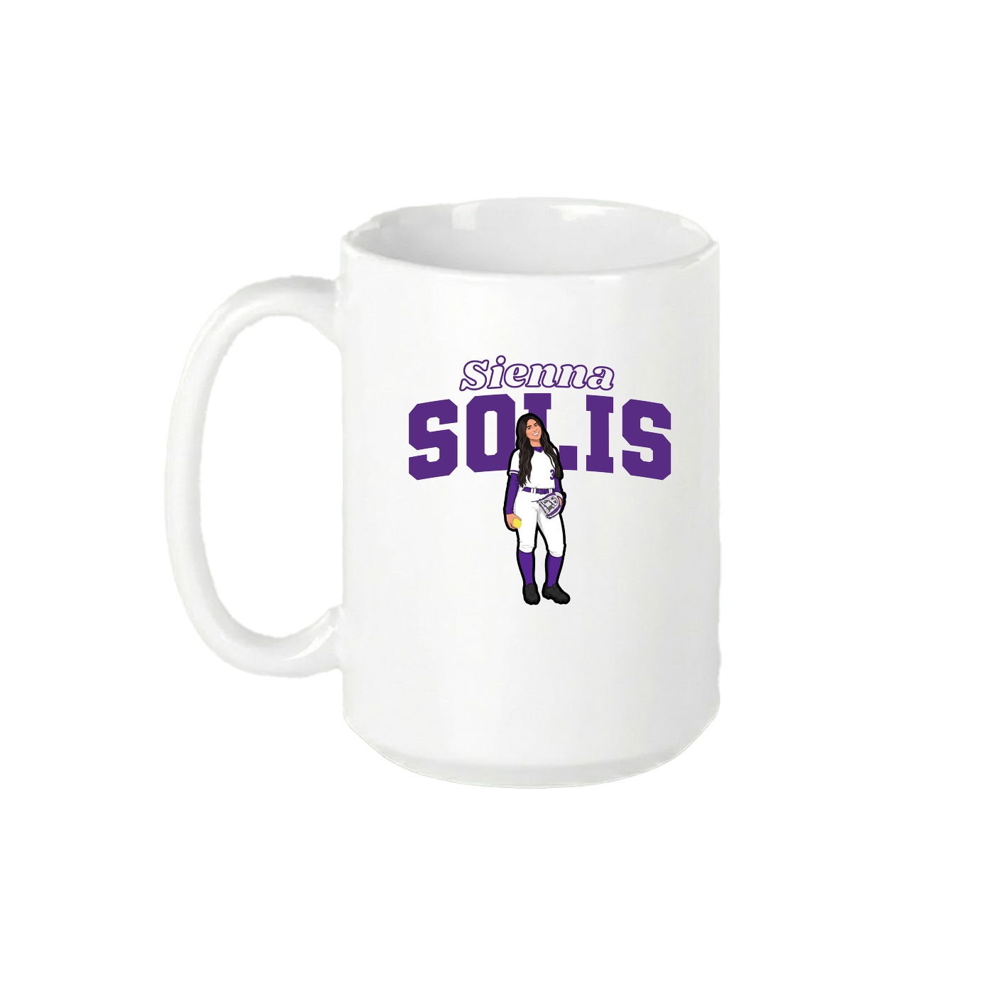 15oz Coffee Mug — Name Arch in White