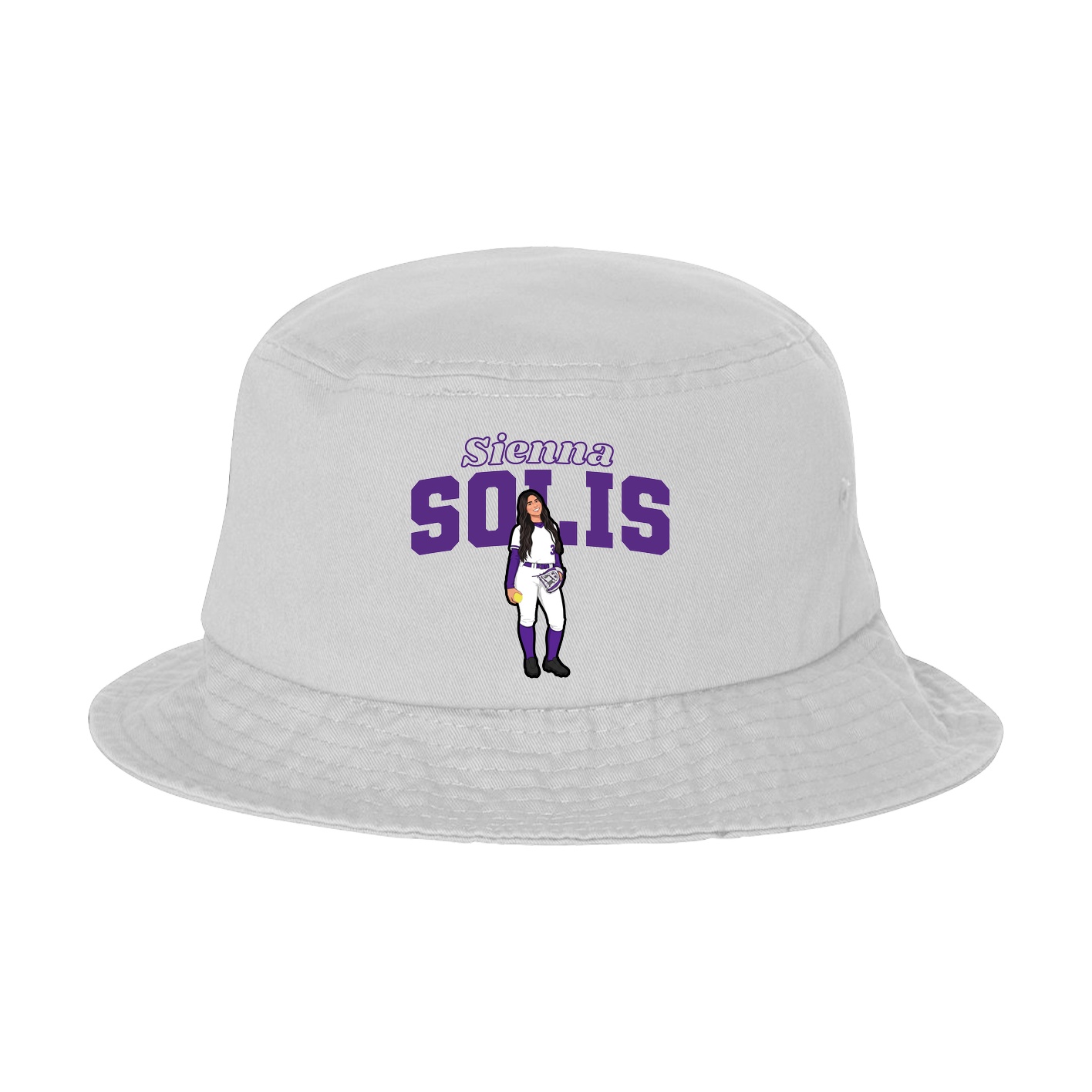 Bucket Cap — Name Arch in White