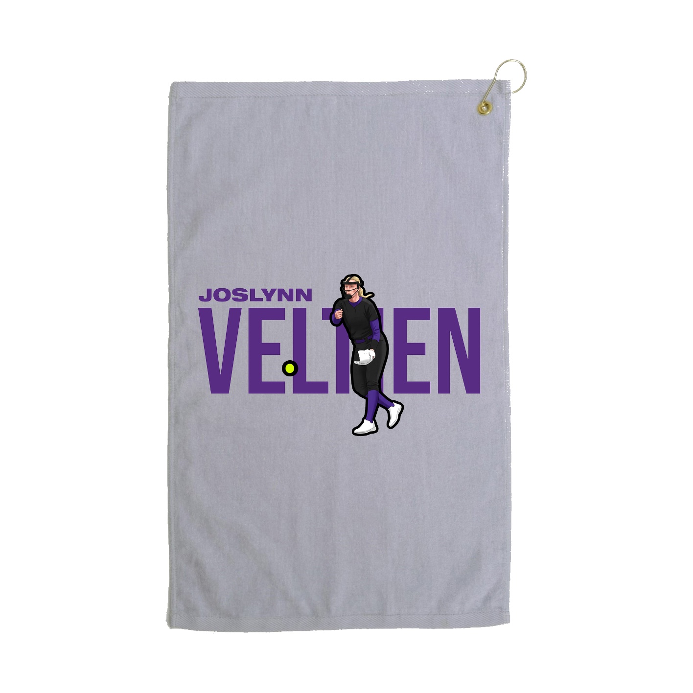 Golf Towel — Player Name in Grey