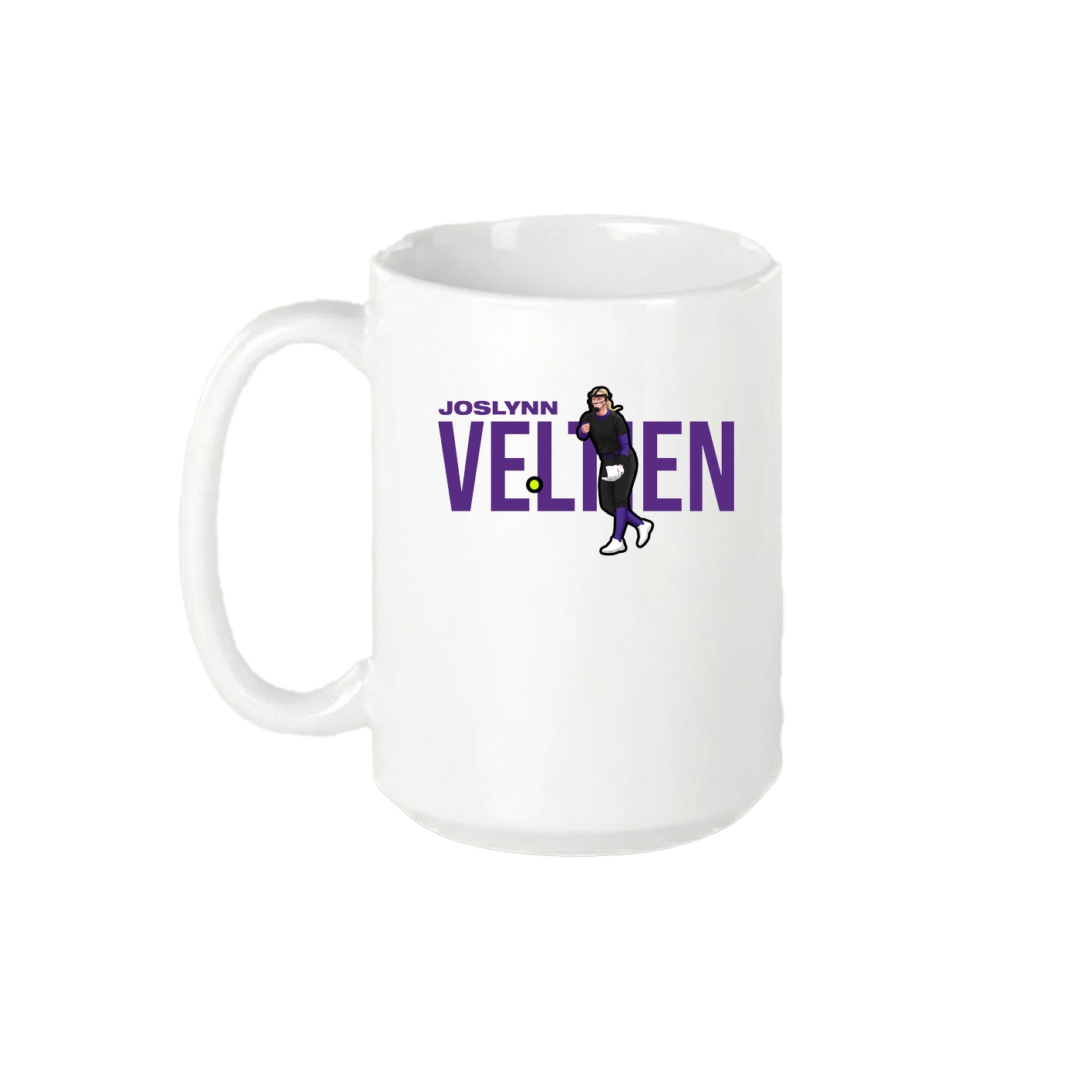15oz Coffee Mug — Player Name in White