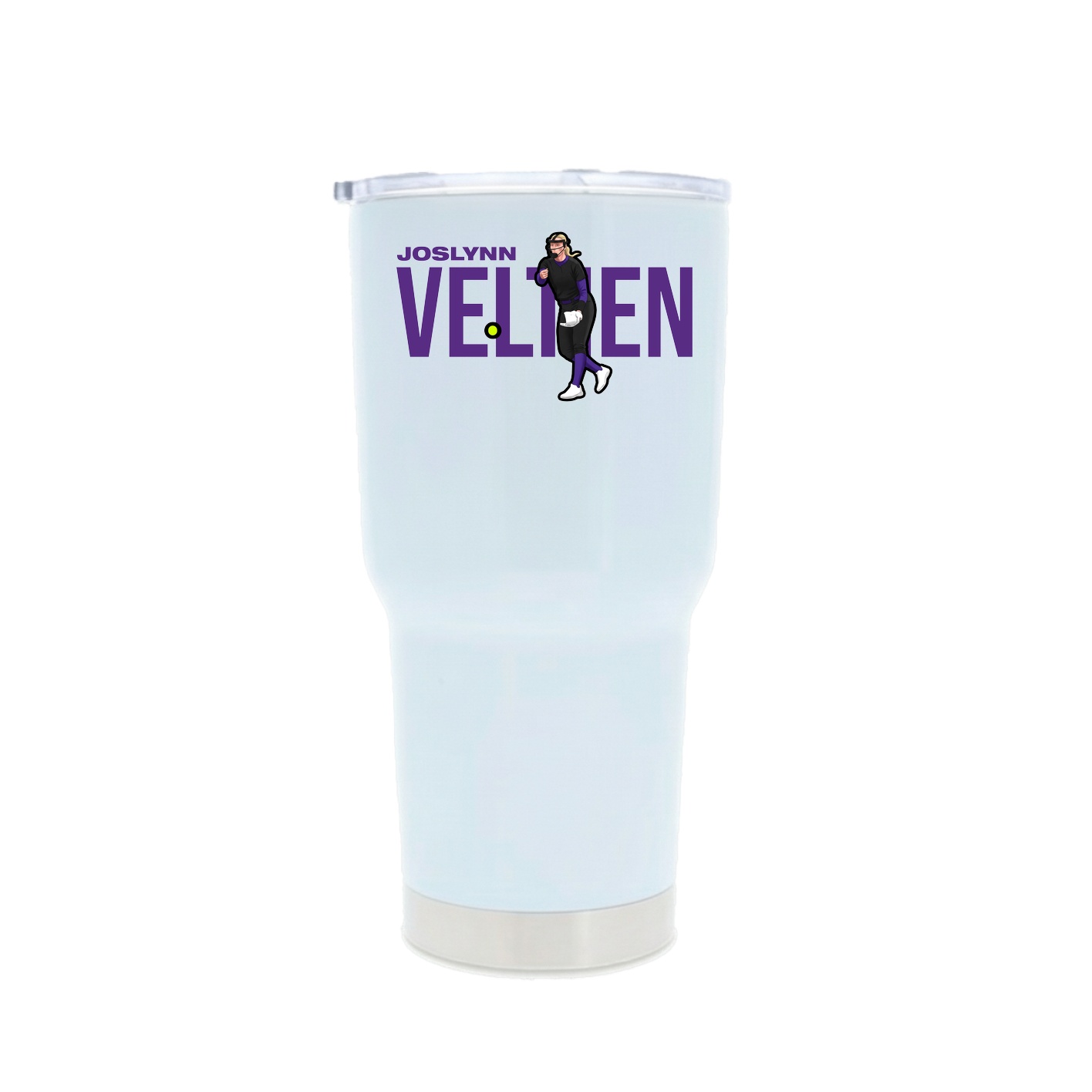 30oz Stainless Steel Tumbler — Player Name in White