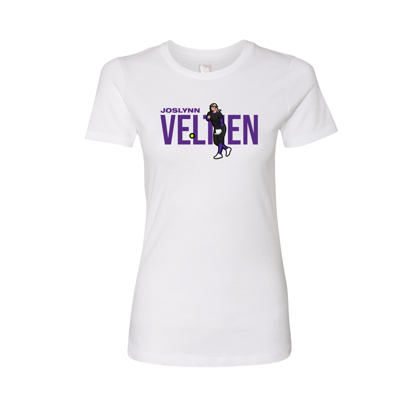 Fitted Women's Tee — Player Name in White
