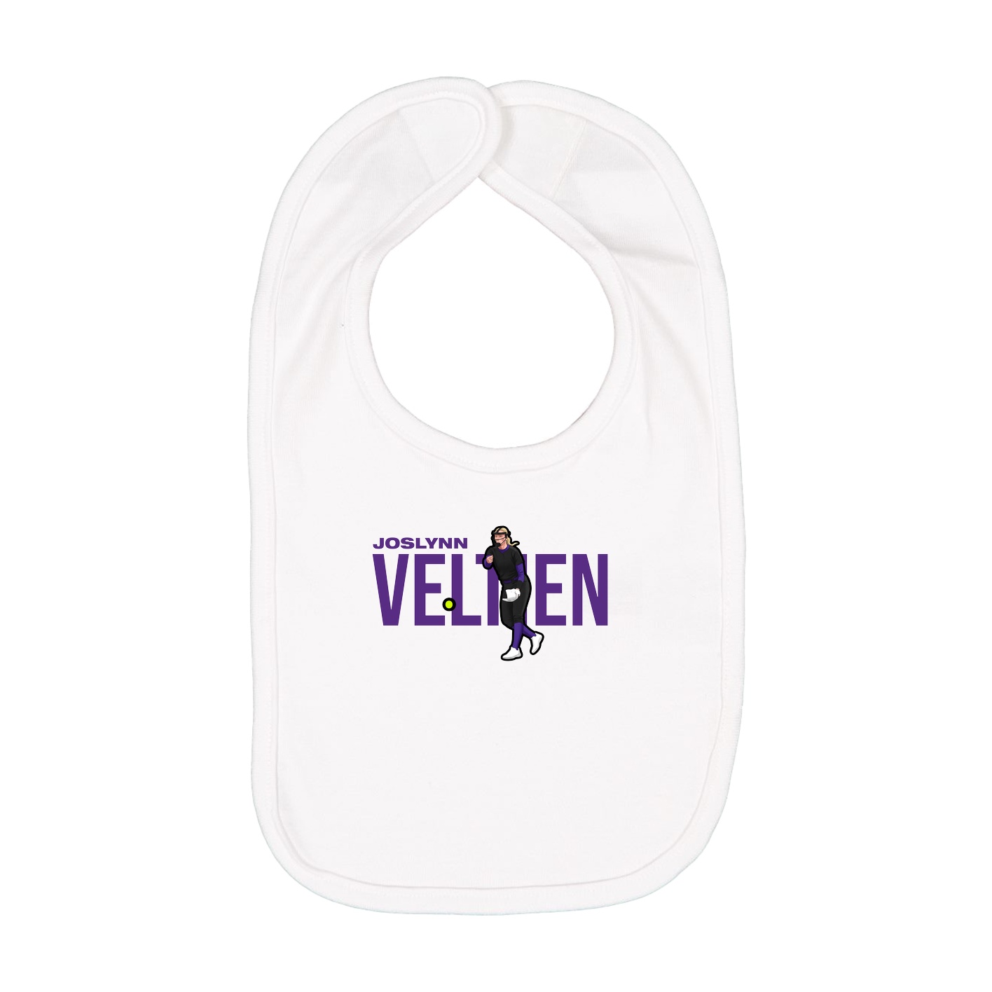 Infant Bib — Player Name in White