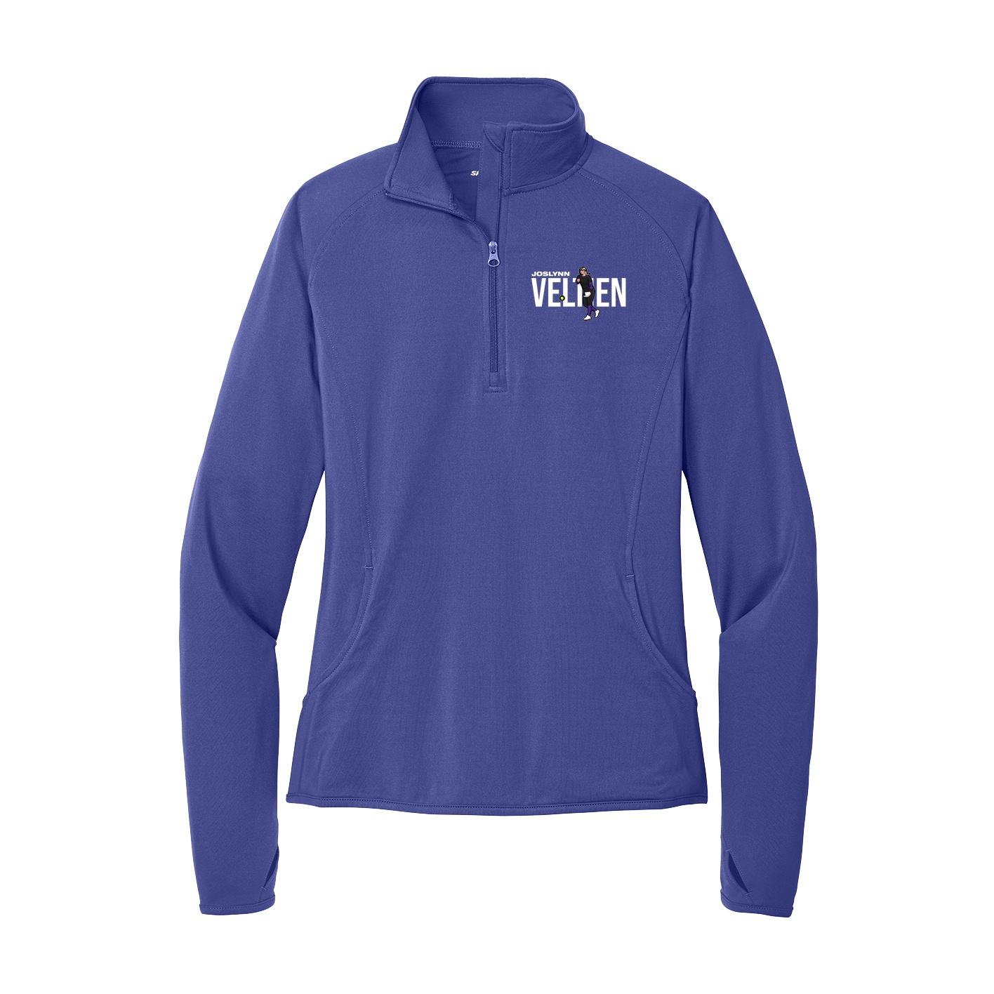 Women's Q-Zip Pullover — Player Name in Purple