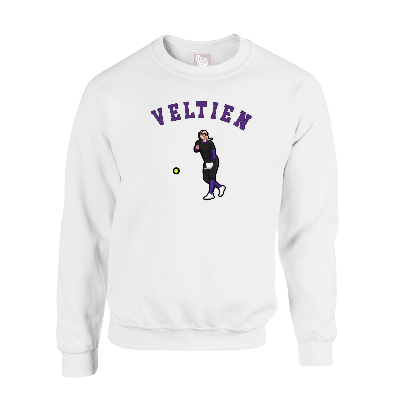 Fleece Crew — Shirsey Arch in White