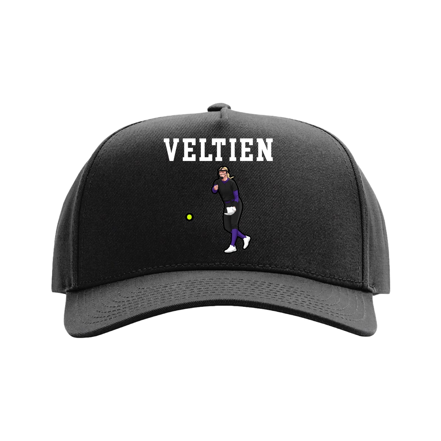 Full Fabric Five-Panel Champ Cap — Shirsey in Black