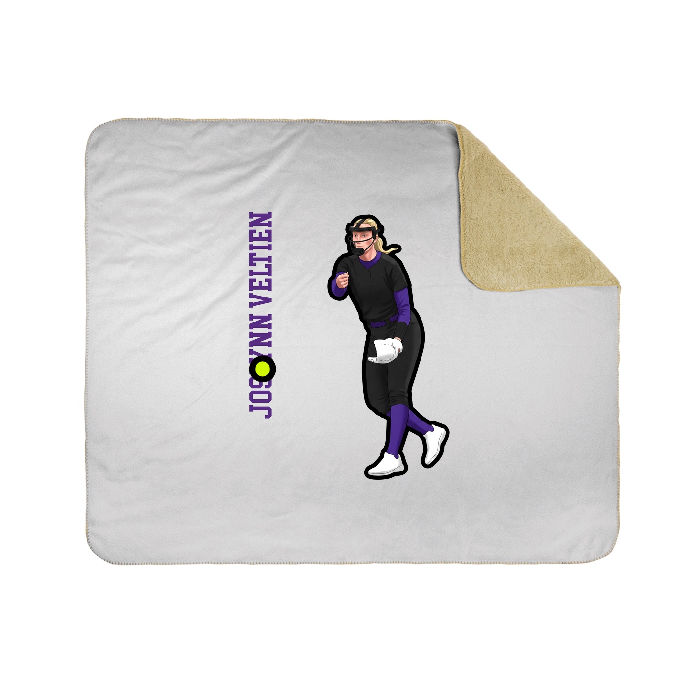 Throw Blanket — Name Vertical in White