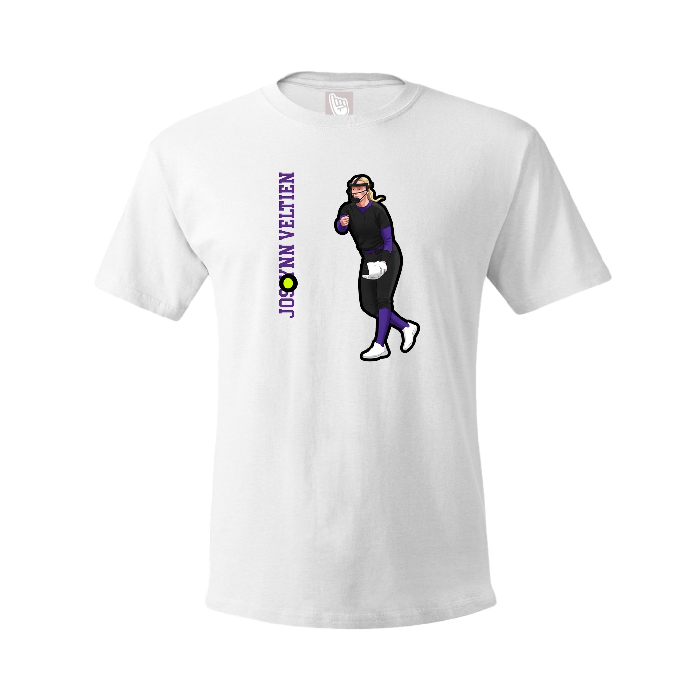 Youth Tee — Name Vertical in White