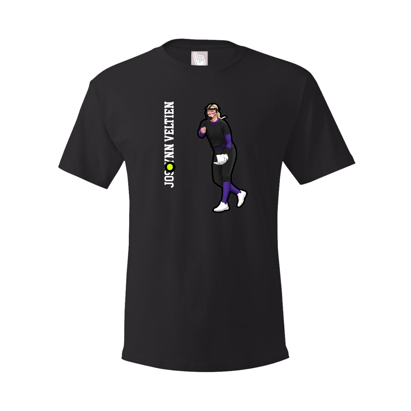 Youth Tee — Name Vertical in Black