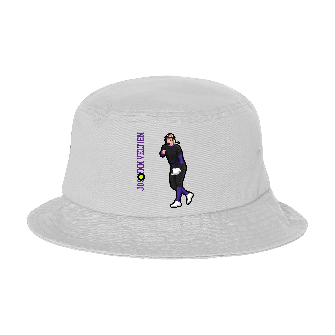Bucket Cap — Name Vertical in White