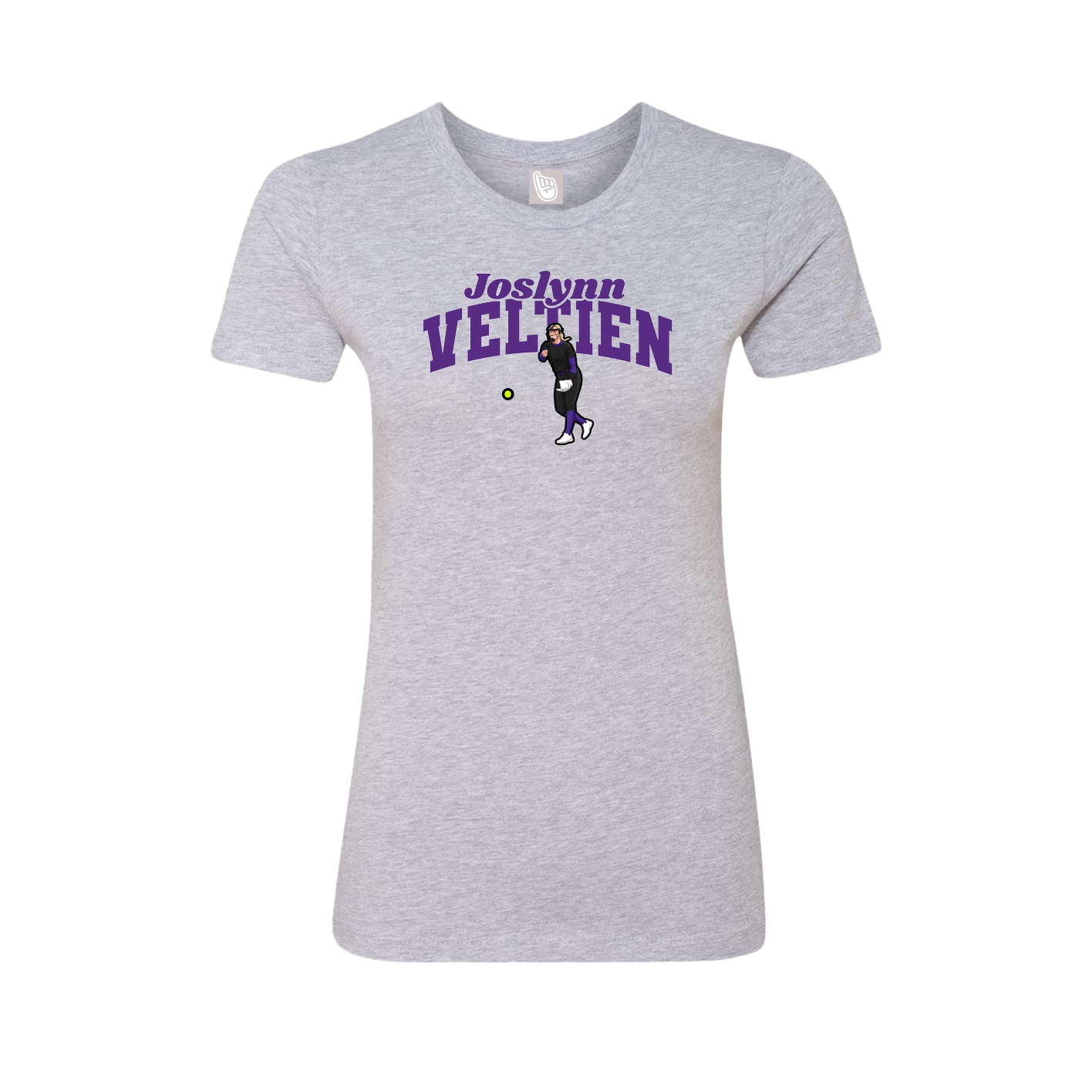 Fitted Women's Tee — Signature Arch in Grey