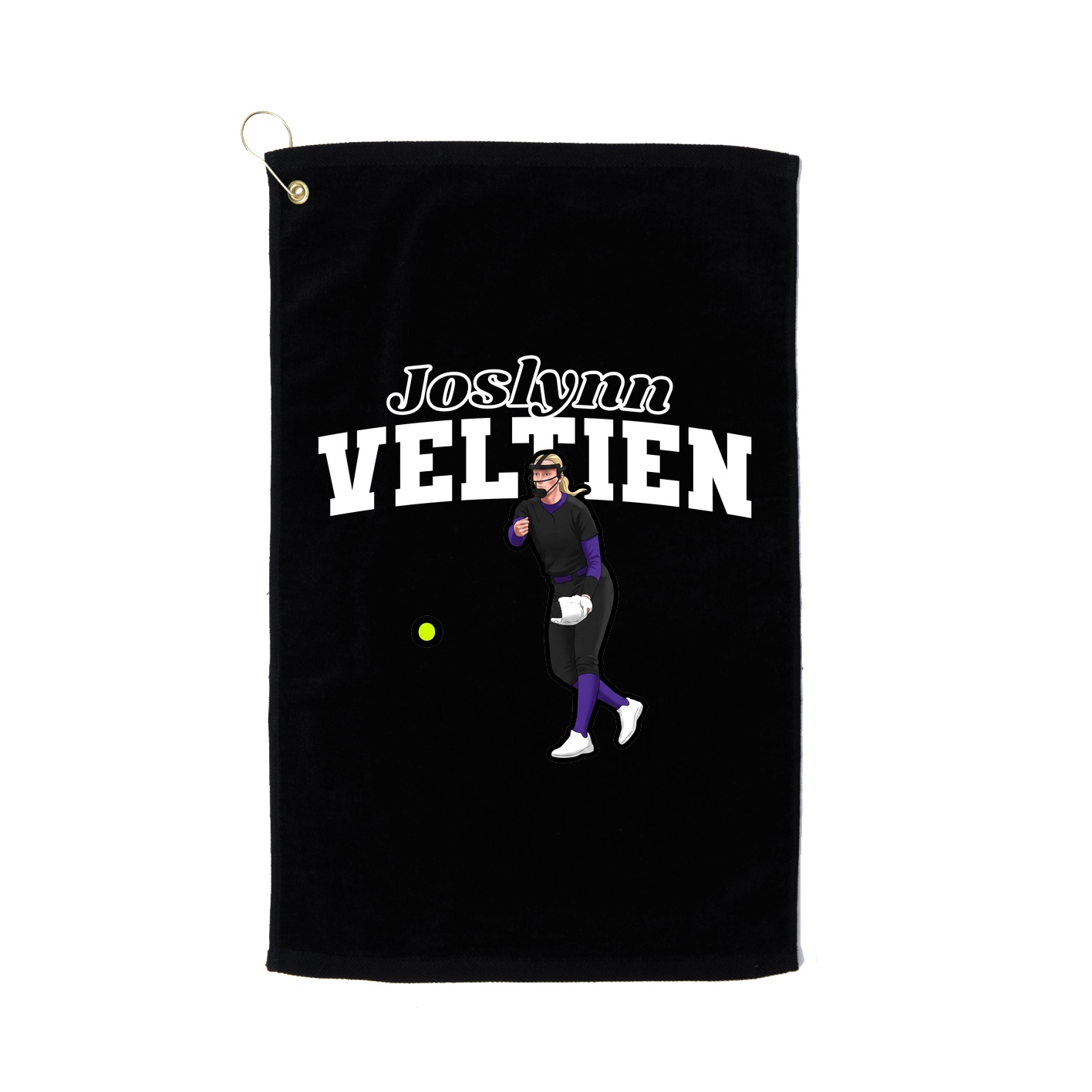 Golf Towel — Name Arch in Black