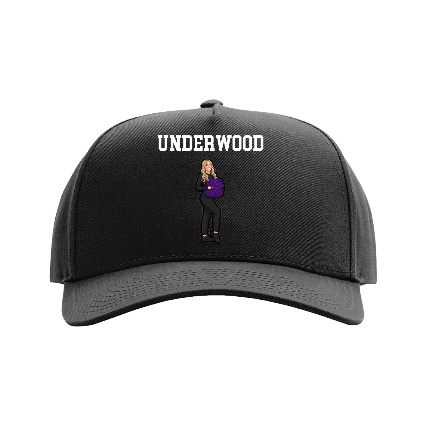 Full Fabric Five-Panel Champ Cap — Shirsey in Black