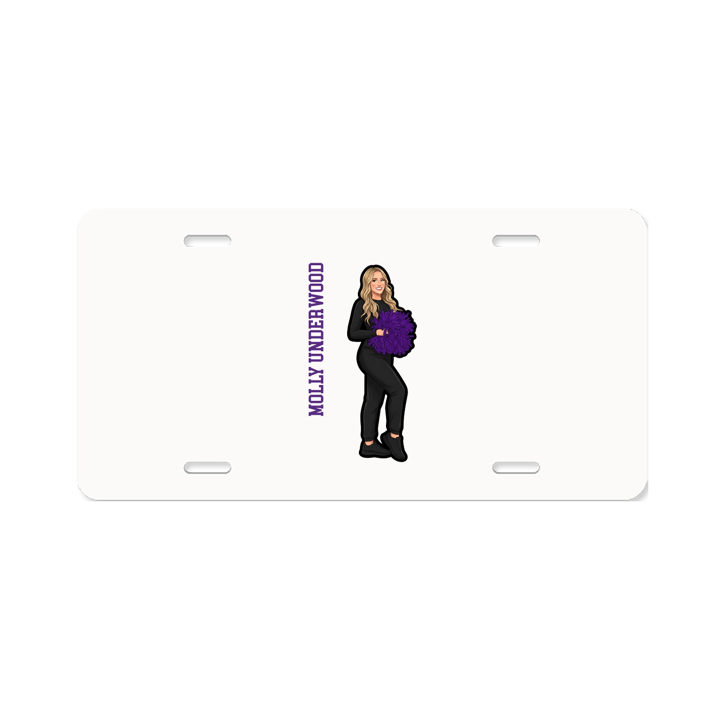 License Plate — Name Vertical in Classic