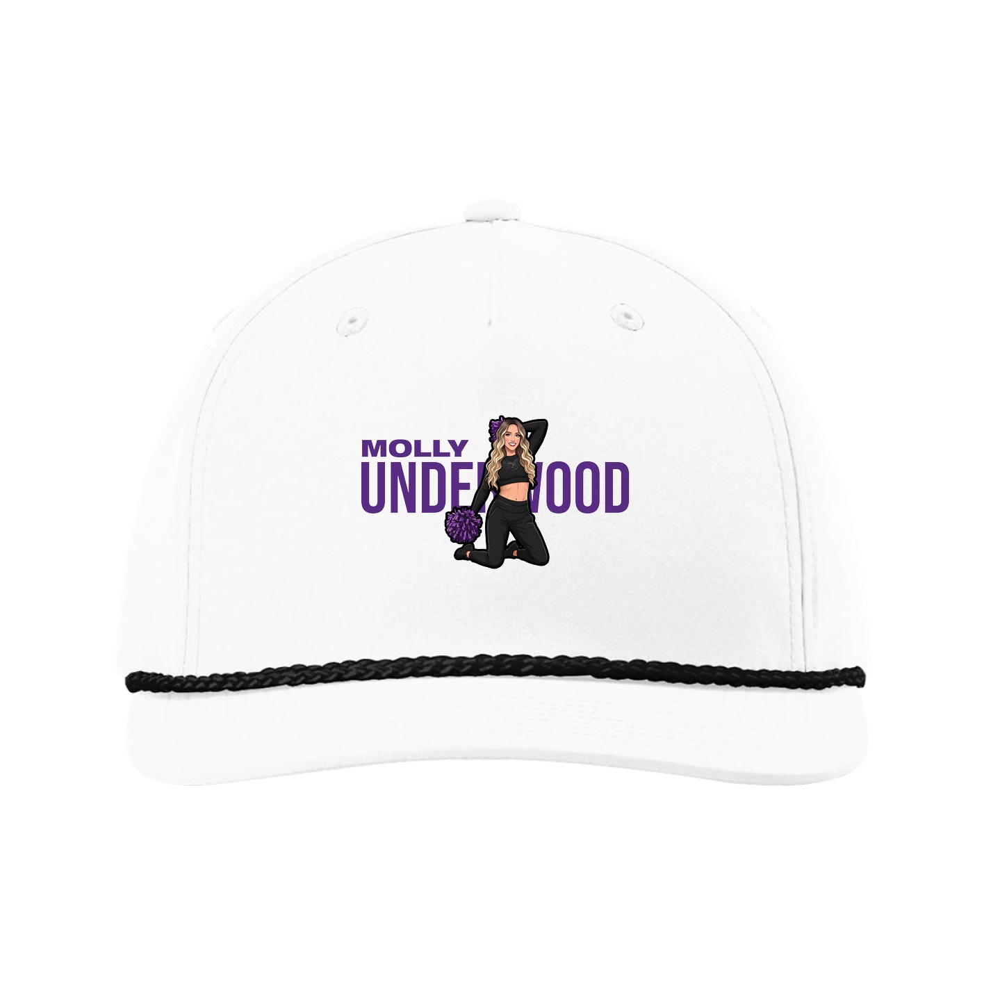Five-Panel Classic Rope Cap — Player Name in White