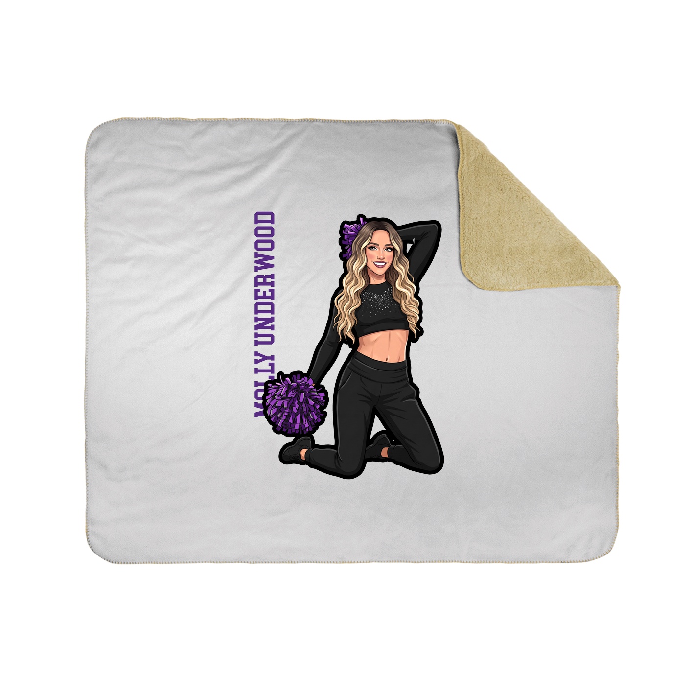 Throw Blanket — Name Vertical in White
